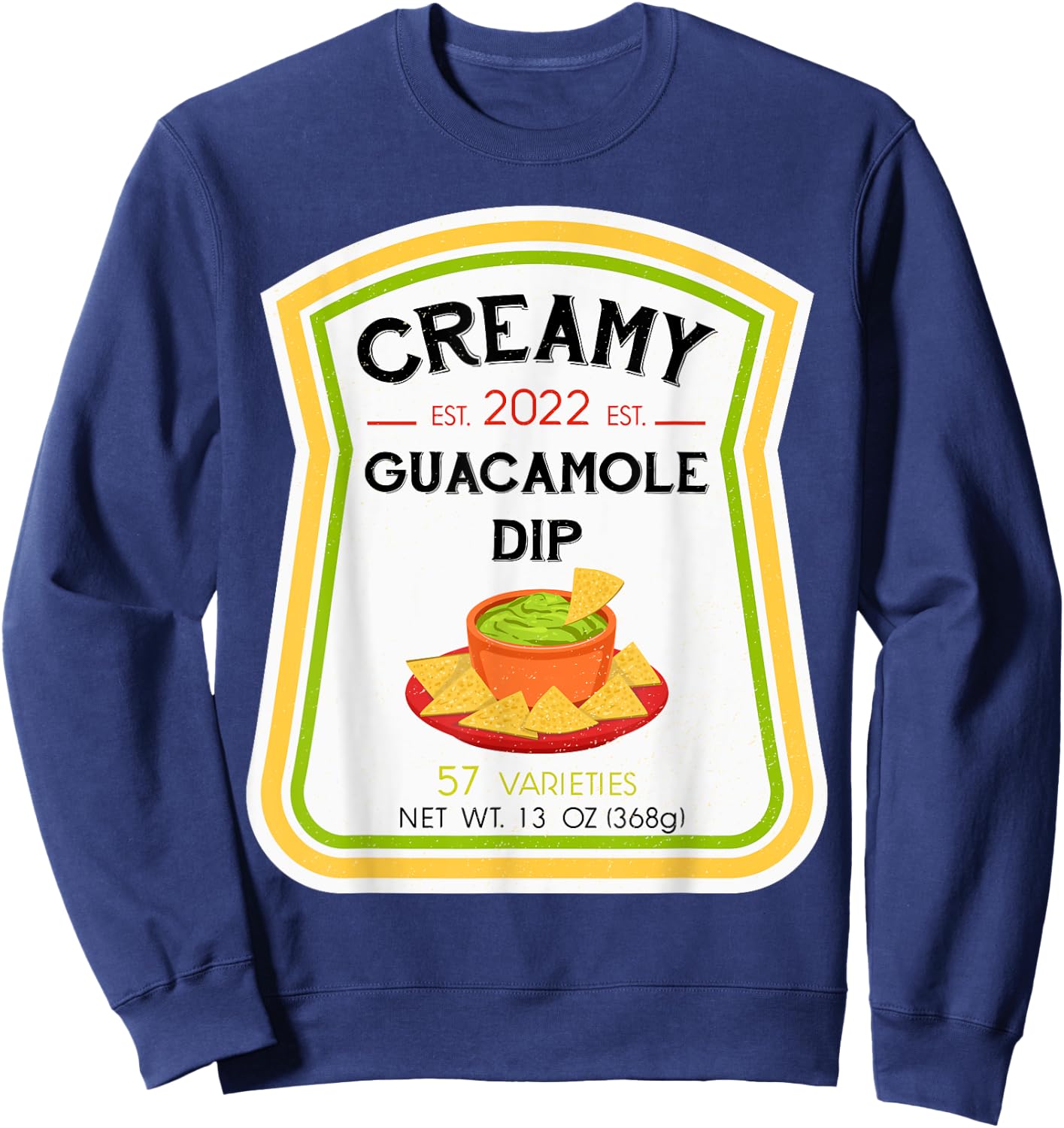 Guacamole Dip Bottle Label Halloween 2022 Couples Costume Sweatshirt - Sweatshirt | Navy