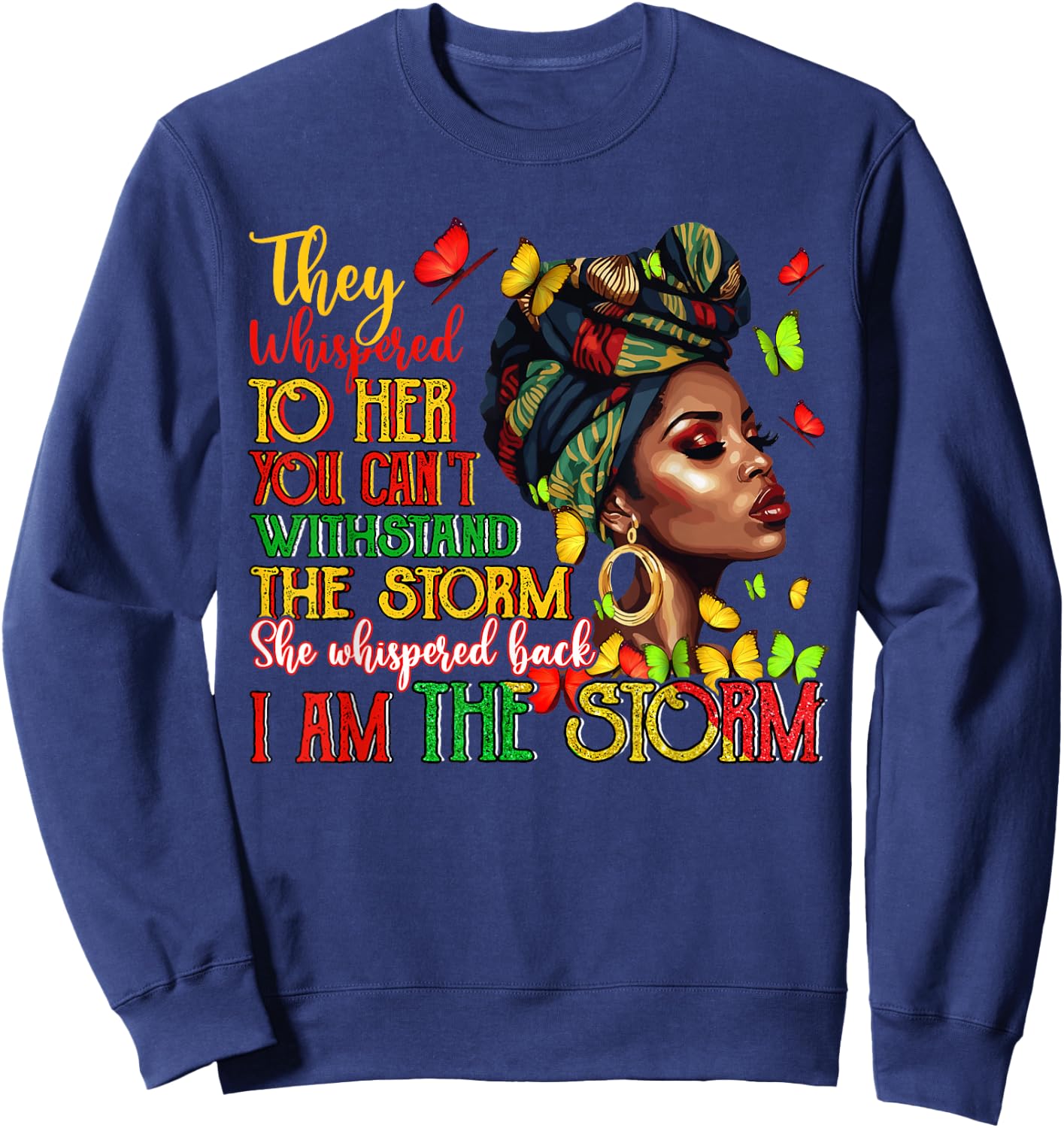 Black Women African Melanin Black History Month Women Girl Sweatshirt - Sweatshirt | Navy