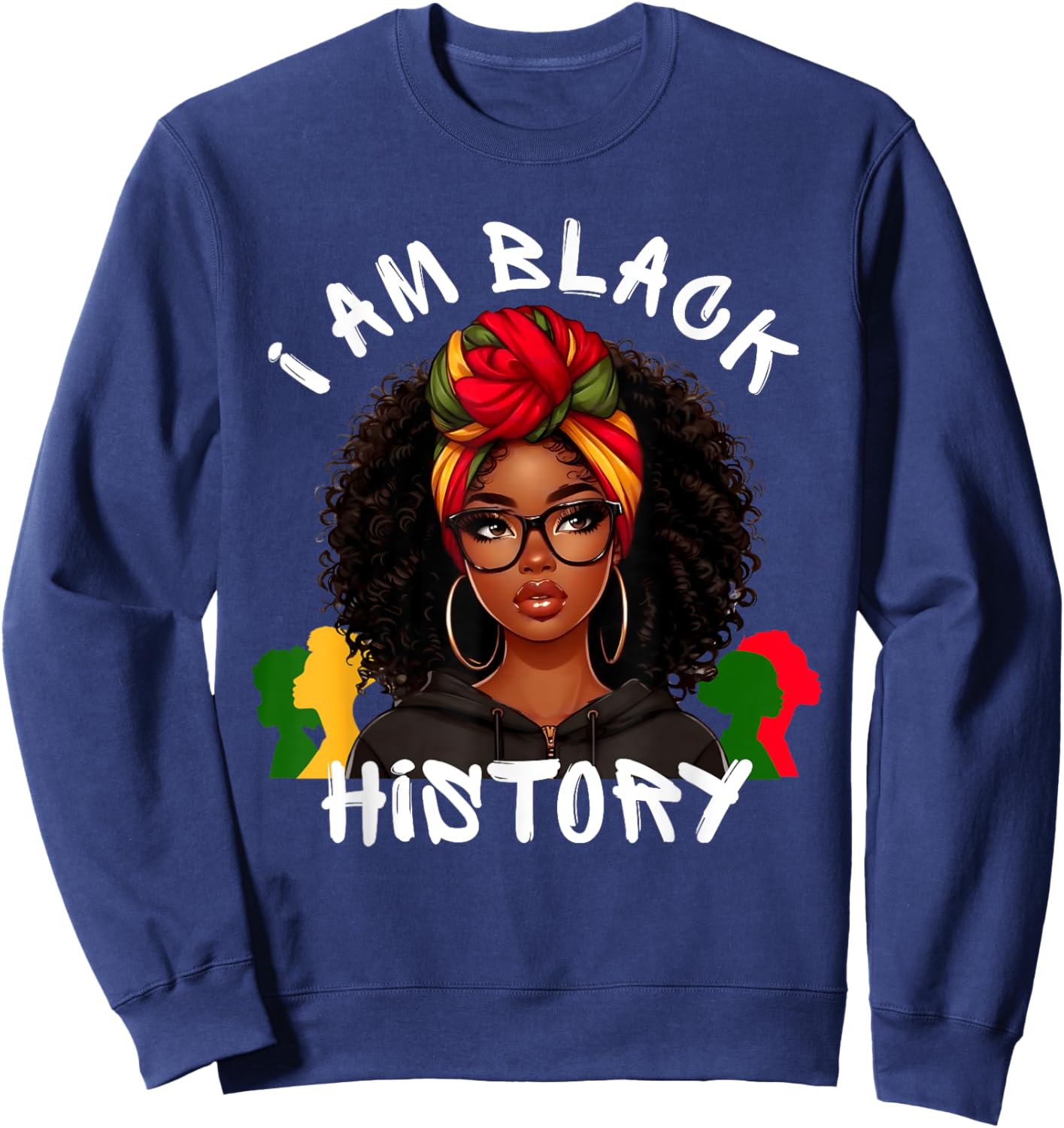 I Am Black History Month African American Girls Sweatshirt - Sweatshirt | Navy