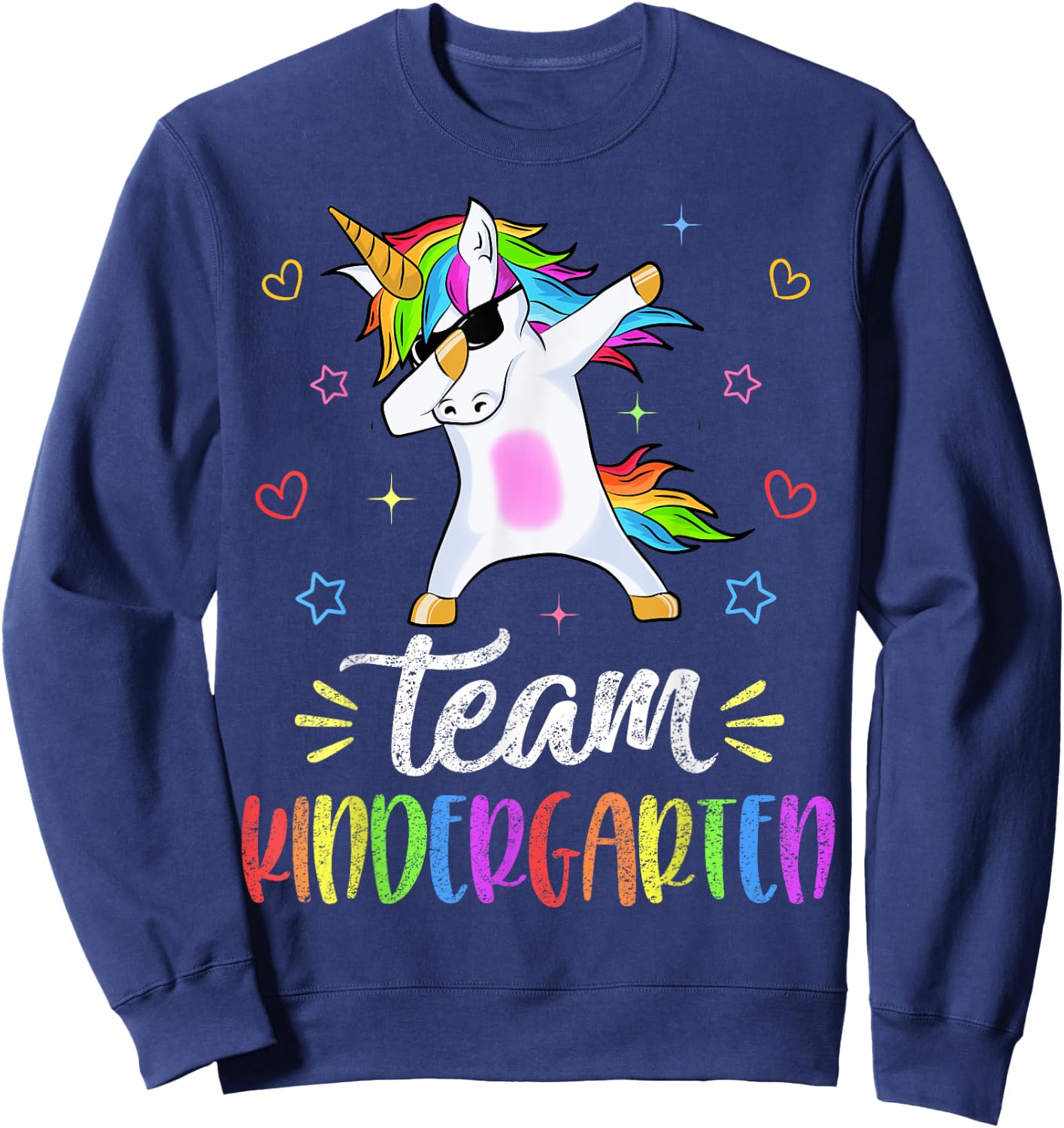 Team Kindergarten Unicorn Dab Teacher Back To School Gift Sweatshirt - Sweatshirt | Navy