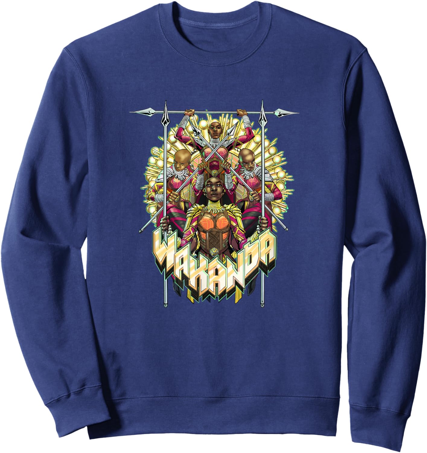 Marvel Comics Retro Classic Wakanda Dora Milaje Warriors Sweatshirt - Sweatshirt | Navy