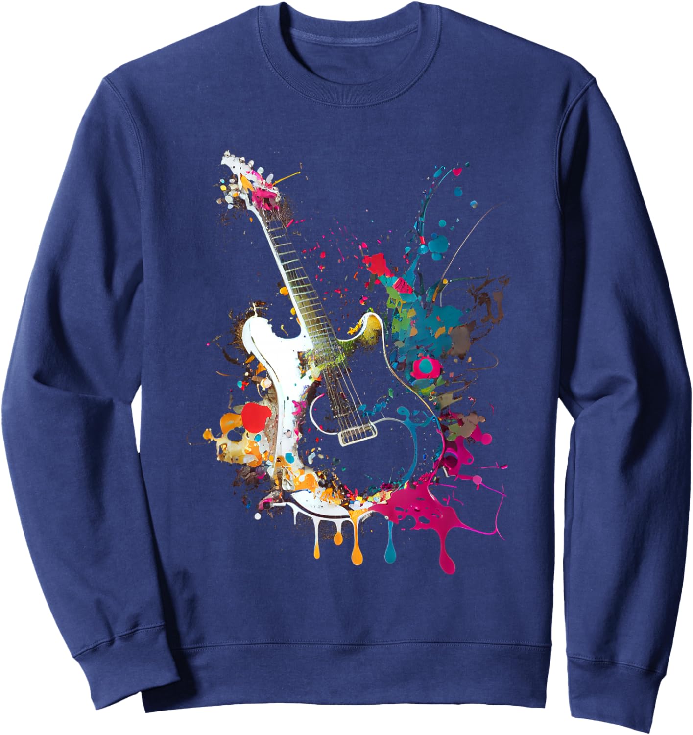 Guitar Design Colourful Musician Guitar Gift Guitarist Sweatshirt - Sweatshirt | Navy