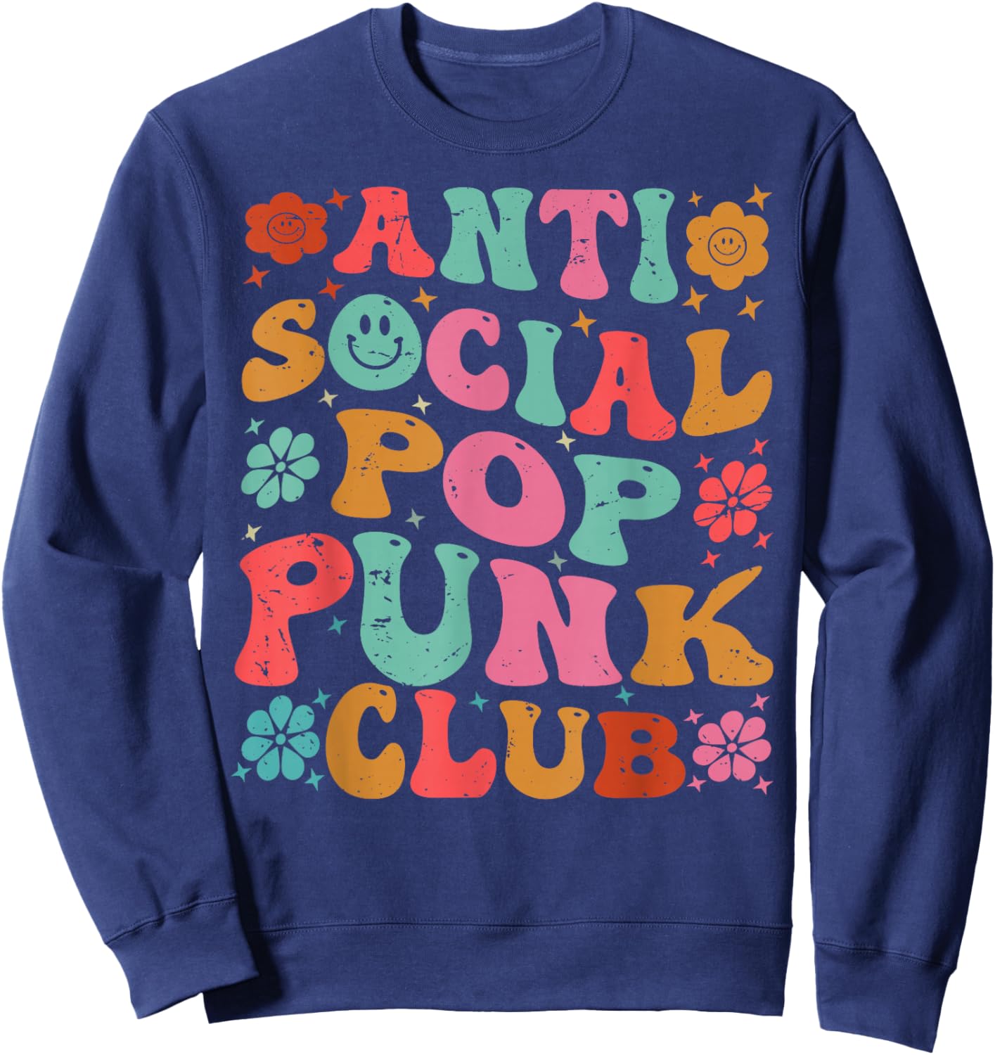 Anti Social Pop Punk Club Sweatshirt - Sweatshirt | Navy