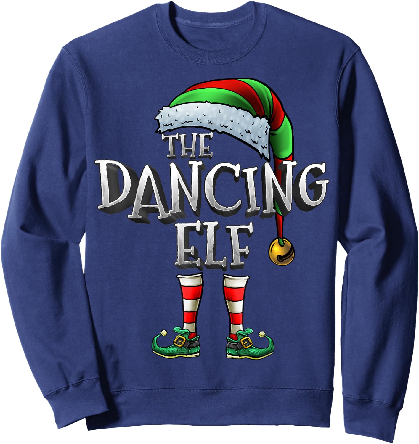 The Dancing Elf Shirt Matching Family Dancing Christmas Elf Sweatshirt - Sweatshirt | Navy