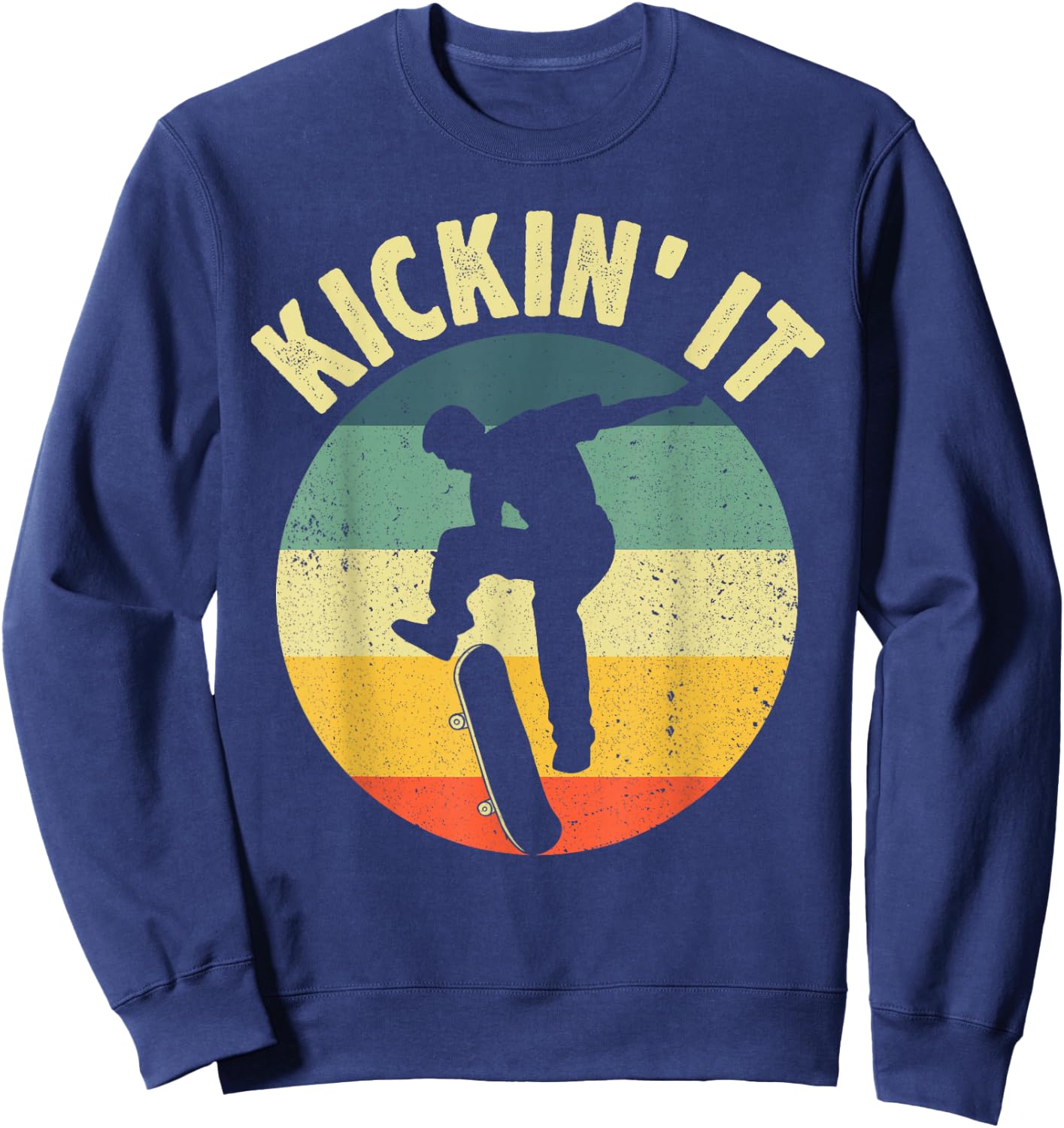 Vintage Skateboard Design For Boys Girls Kids Skateboarding Sweatshirt - Sweatshirt | Navy