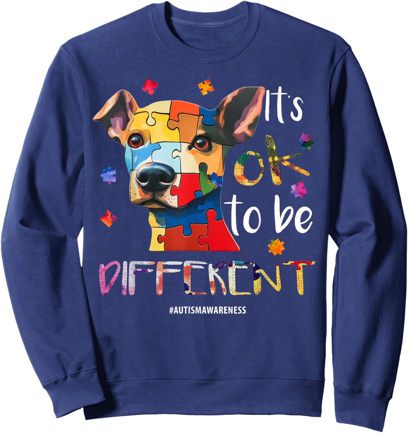 It’s OK to Be Different - Autism Awareness Dog Sweatshirt - Sweatshirt | Navy