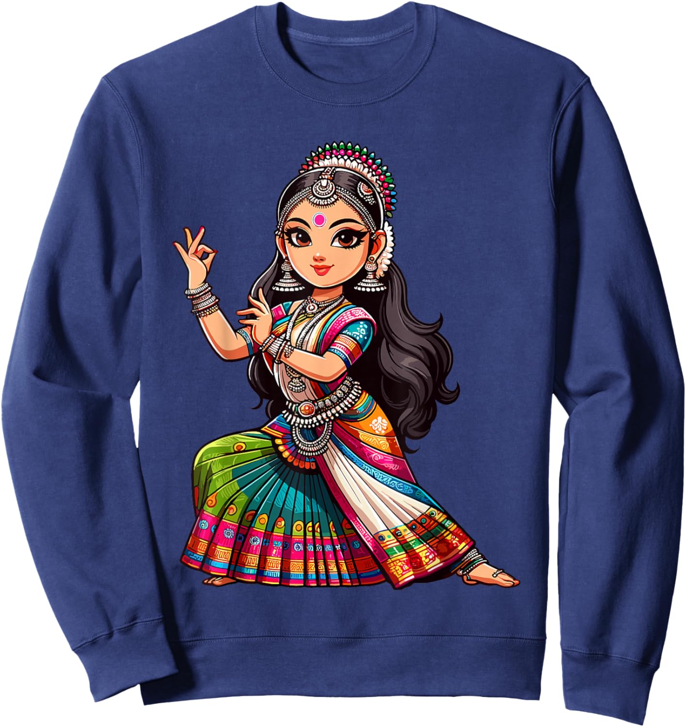 Indian Dance Bharatanatyam Sweatshirt - Sweatshirt | Navy