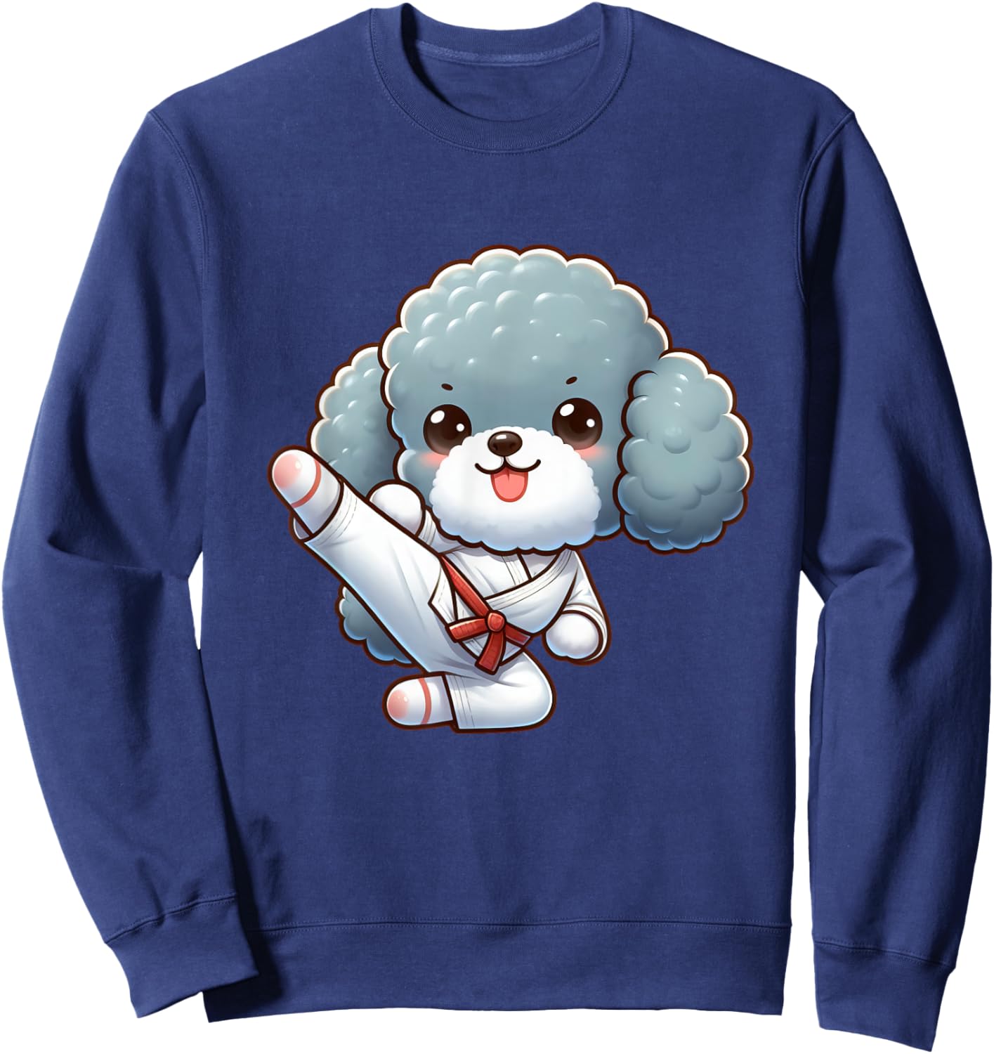 Cute Poodle Karate Dog Martial Arts Sweatshirt - Sweatshirt | Navy