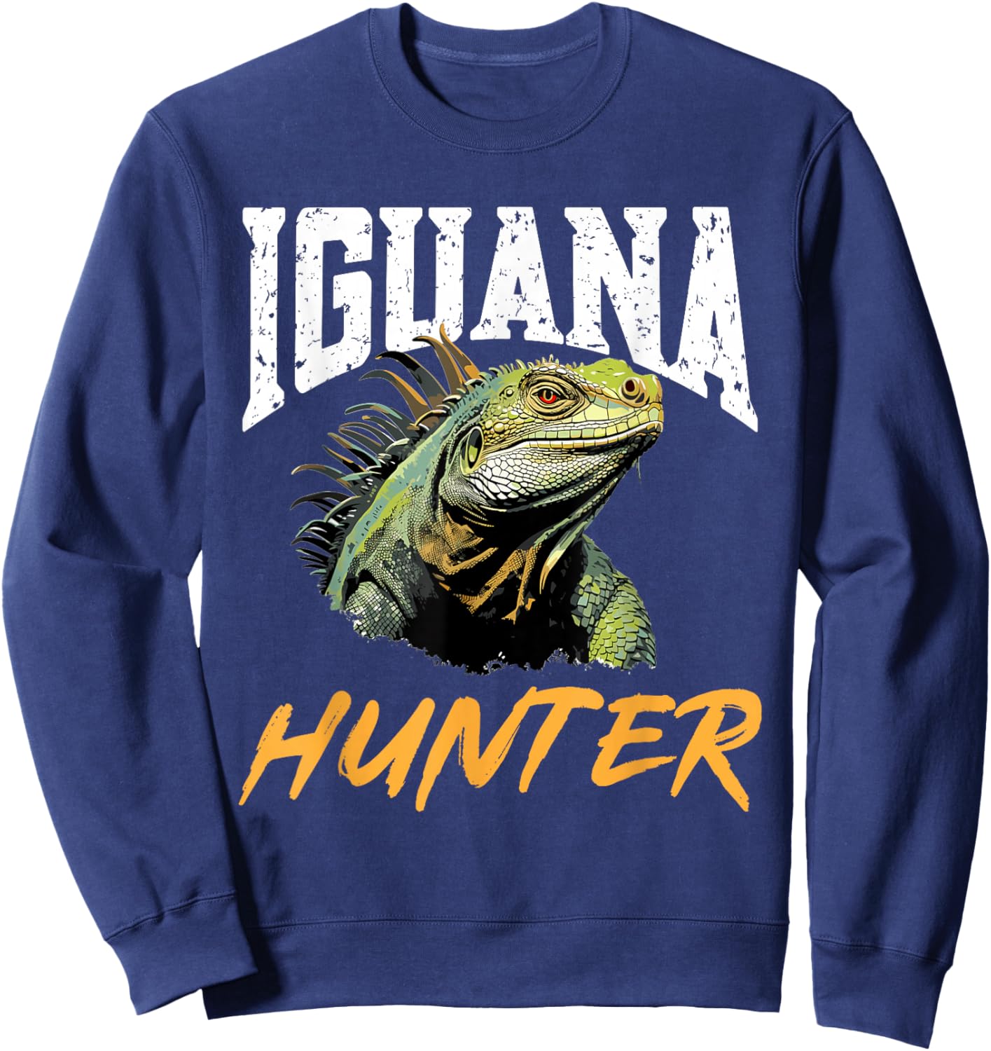 Iguana Reptile Lover Herpetology - Iguana Hunter Sweatshirt - Sweatshirt | Navy