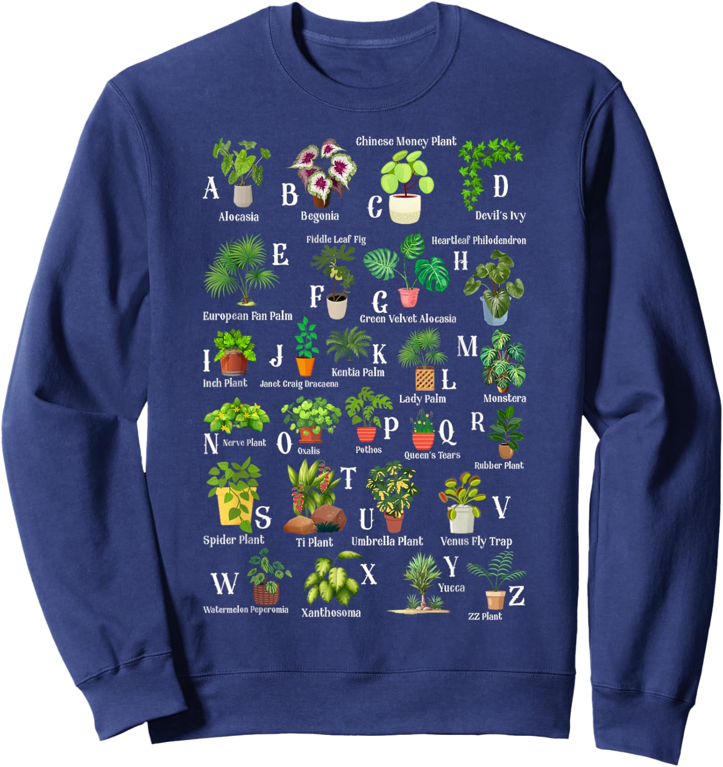 Plant Alphabet Learning ABCs Gardener Gardening Lover Sweatshirt - Sweatshirt | Navy