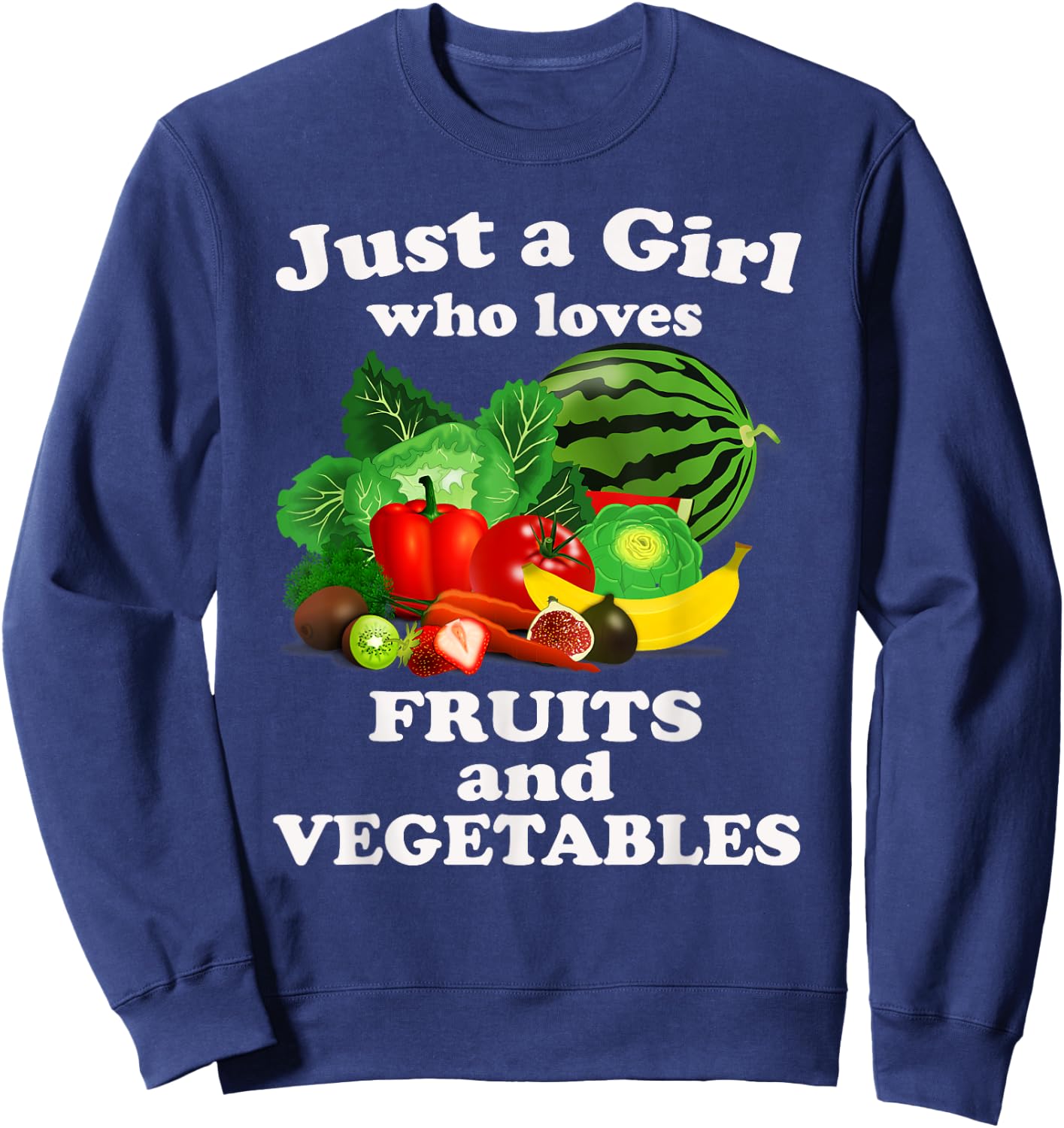 Fruits Vegetables Girls Toddlers Costume & Gardening Veggies Sweatshirt - Sweatshirt | Navy