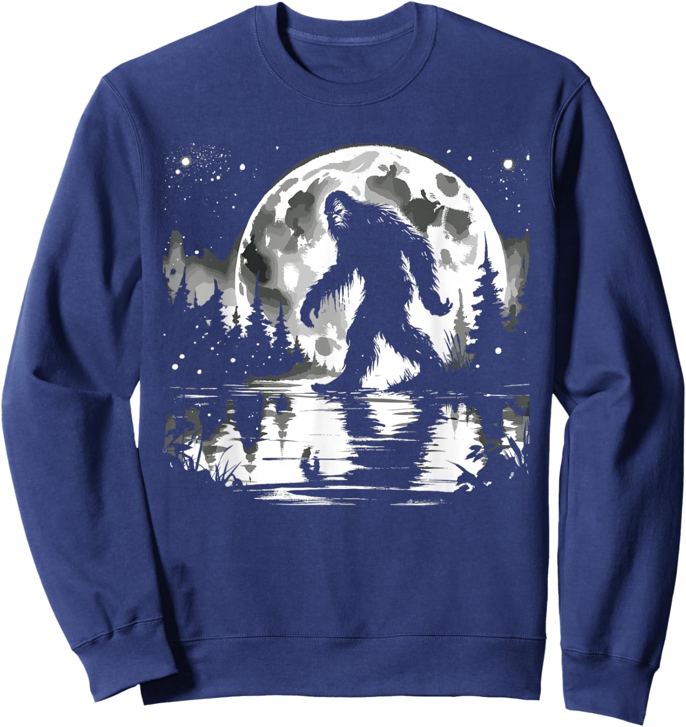 Moon Bigfoot Sasquatch Men Women Kids Cool Bigfoot Sweatshirt - Sweatshirt | Navy
