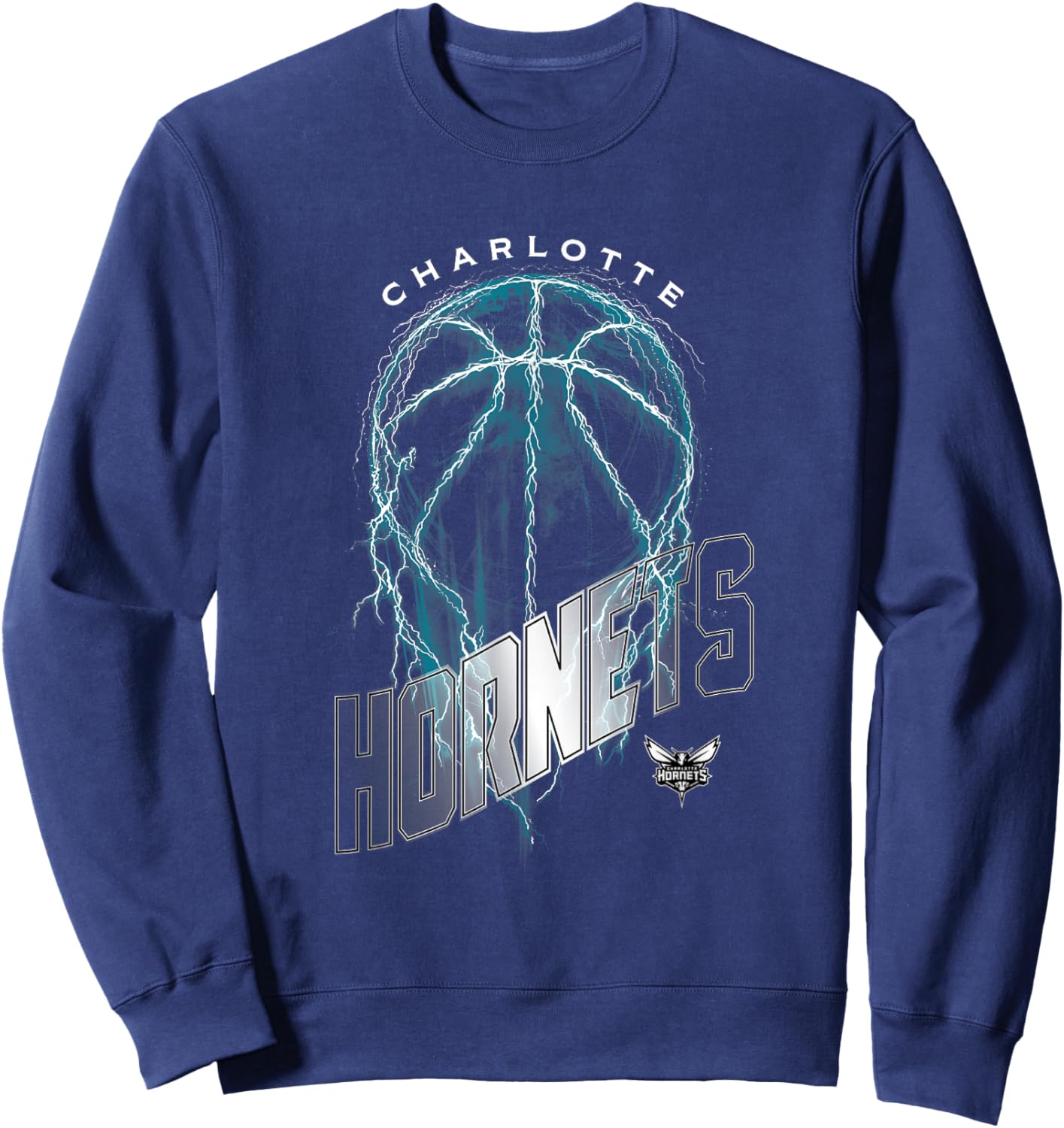 NBA Charlotte Hornets Lightning Bolt Basketball Logo Sweatshirt - Sweatshirt | Navy