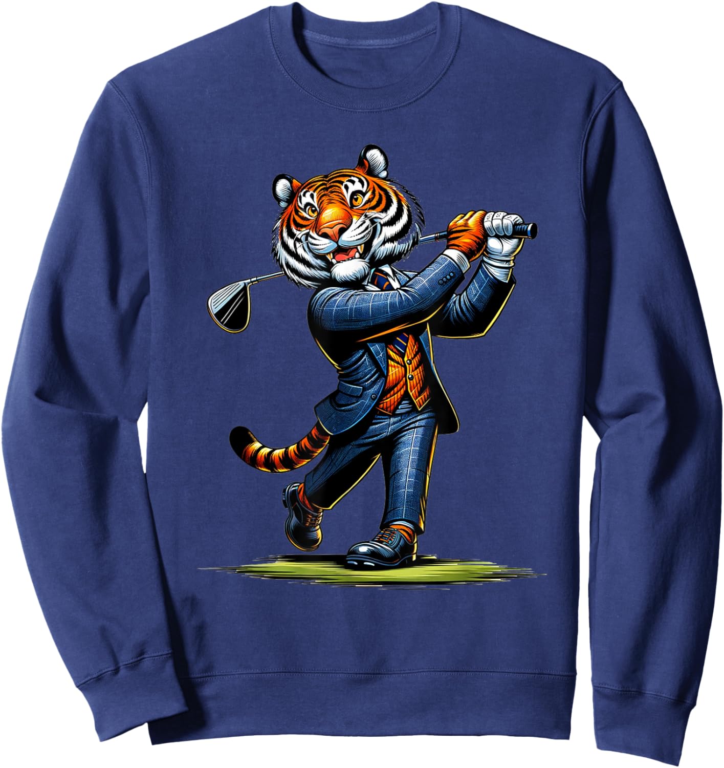 Golf Tiger Design | Cute Tiger Design for Golfers Sweatshirt - Sweatshirt | Navy