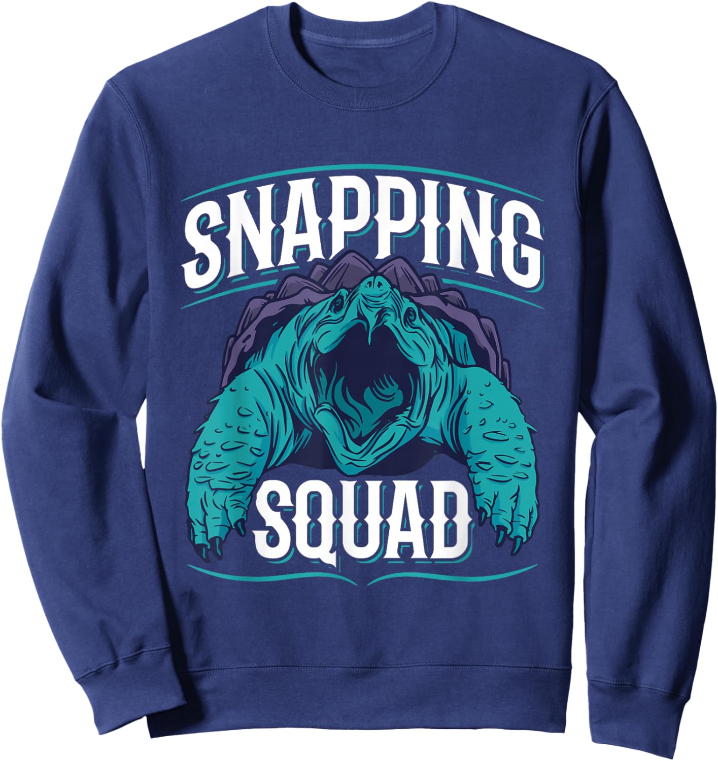Snapping Squad Design for an Alligator snapping turtle lover Sweatshirt - Sweatshirt | Navy