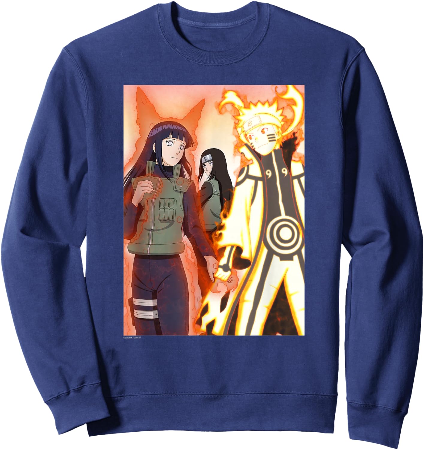Naruto Shippuden Biju Love Glowing Couple Anime Sweatshirt - Sweatshirt | Navy