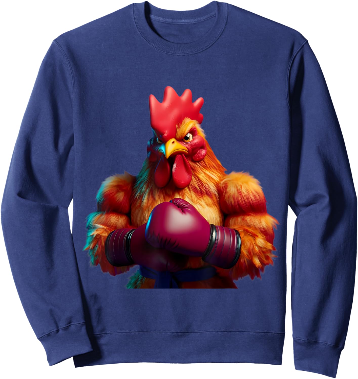 Boxing Chicken Boxer Kickboxer MMA Fighter Combat Sports Gym Sweatshirt - Sweatshirt | Navy