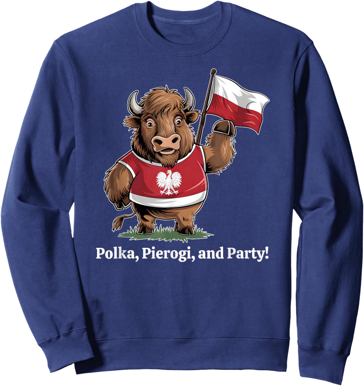 Polka. Pierogi. Party. – Dyngus Day 2025 Polish American Sweatshirt - Sweatshirt | Navy