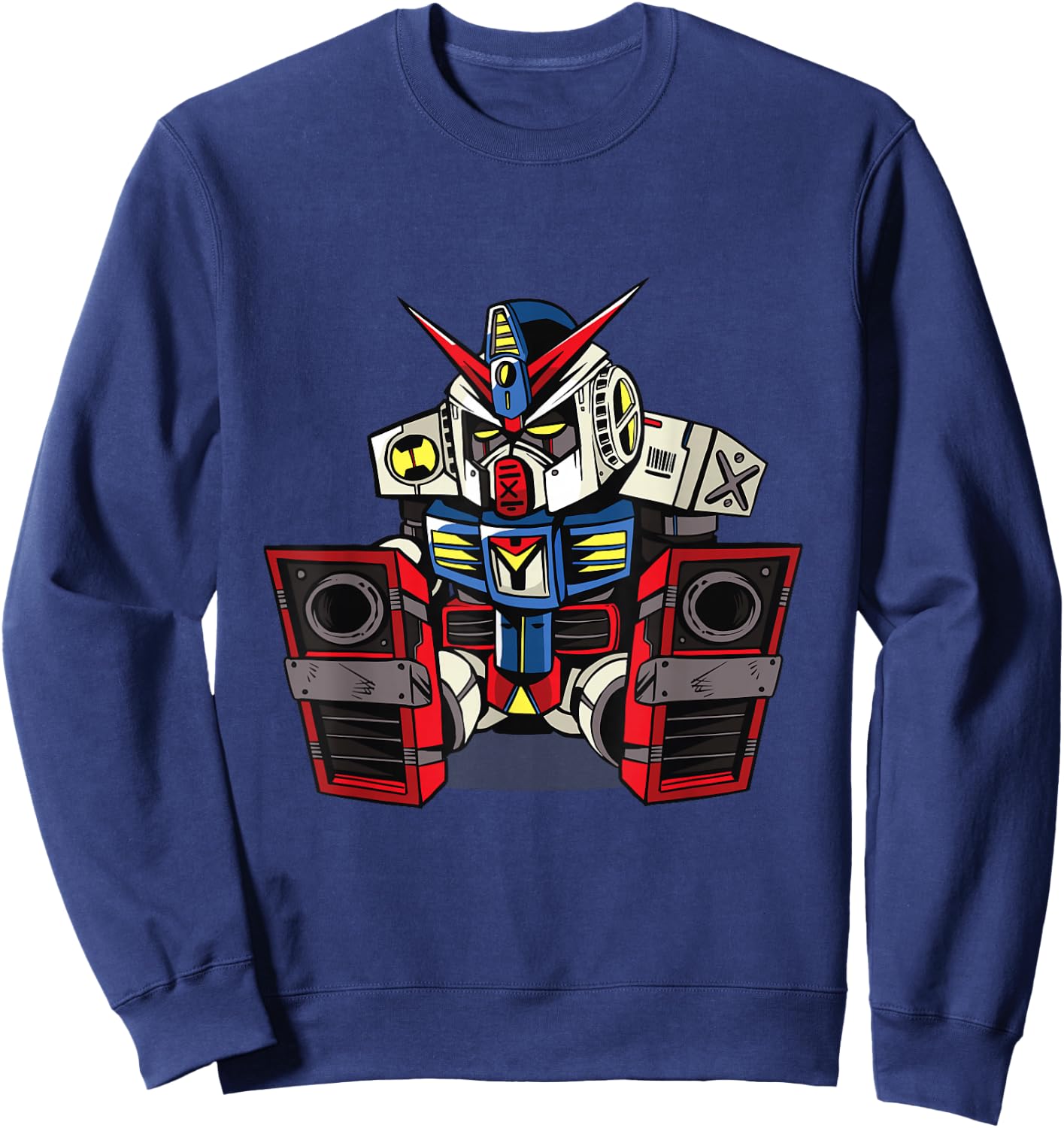 Sleepy Mecha Robot Science Fiction Anime Sweatshirt - Sweatshirt | Navy