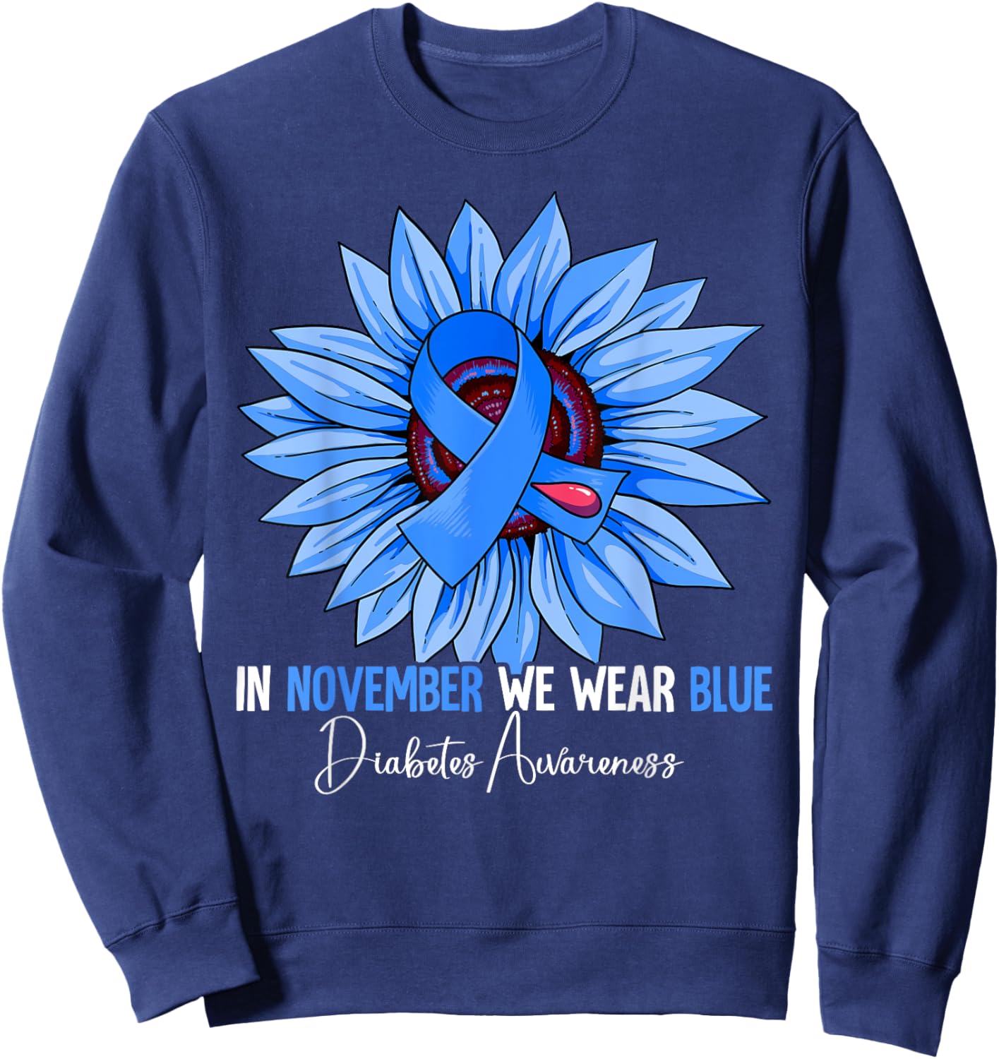 Diabetes Awareness Sweatshirt - Sweatshirt | Navy