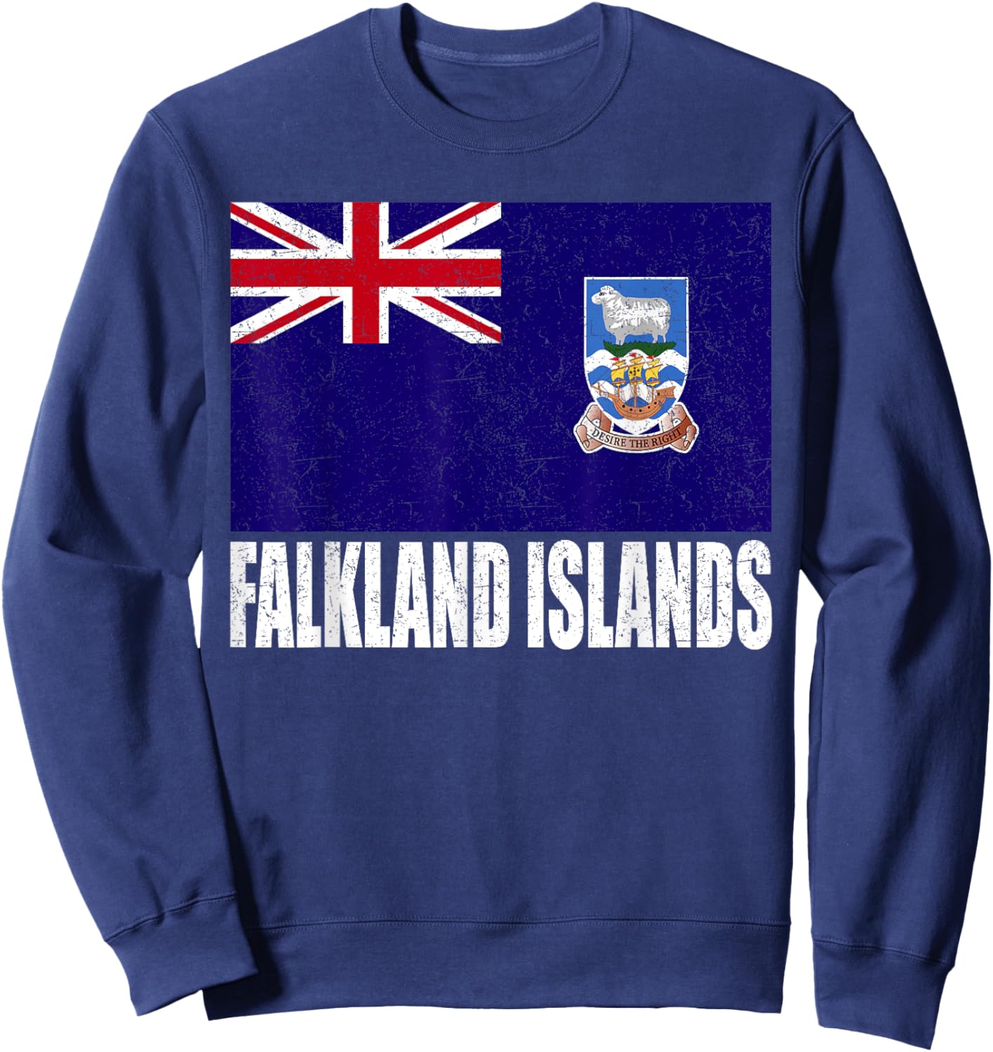 Falklandinseln Flagge Grunge Vintage Souvenir Falkland Sweatshirt - Sweatshirt | Navy