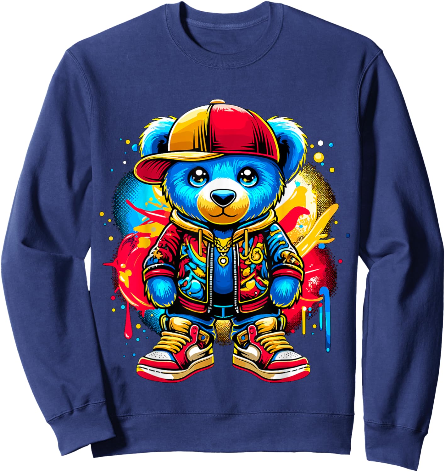 Hip Hop Teddy Bear Cool Sweatshirt - Sweatshirt | Navy