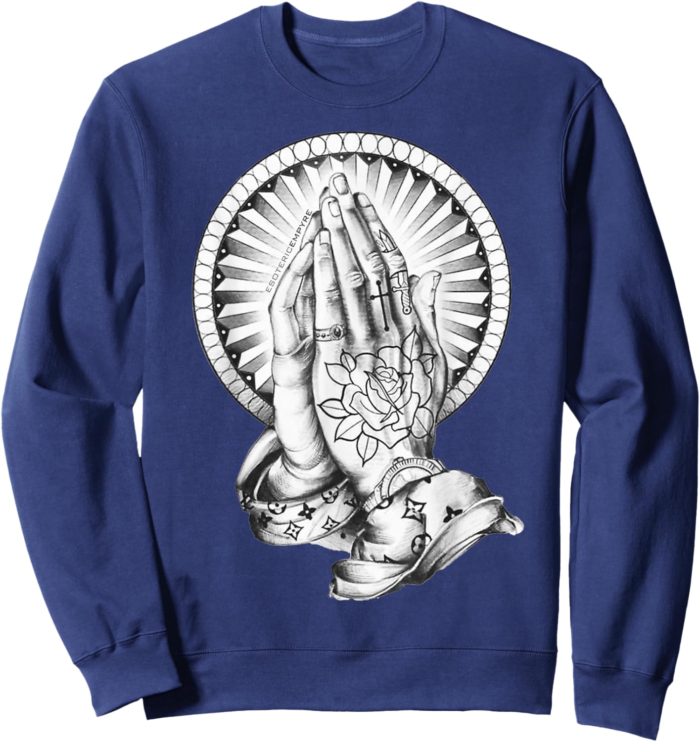 Tattoo Praying Hands x Praying Hands Tattoo Flash Sweatshirt - Sweatshirt | Navy
