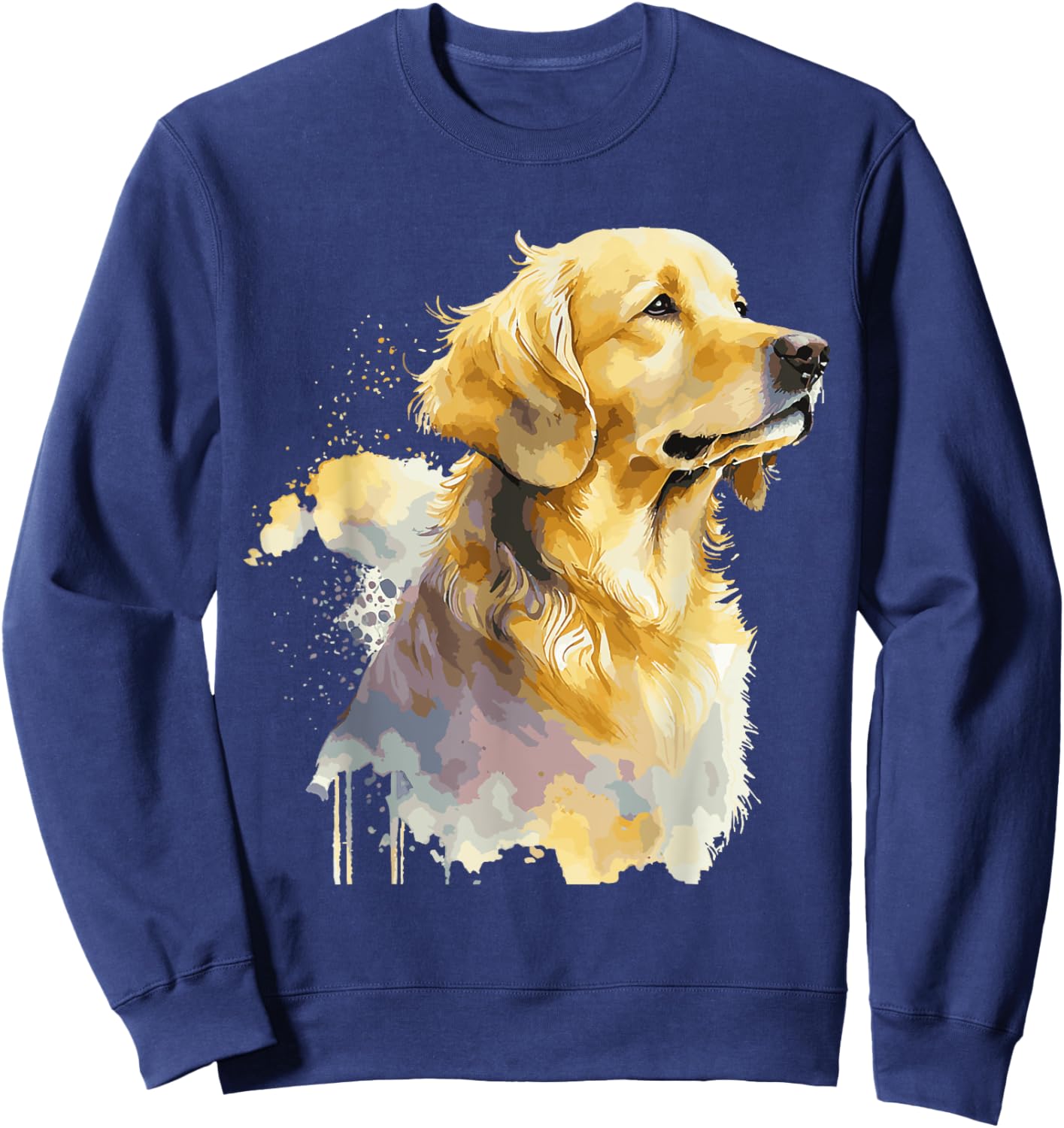 Watercolor Golden Retriever Sweatshirt - Sweatshirt | Navy