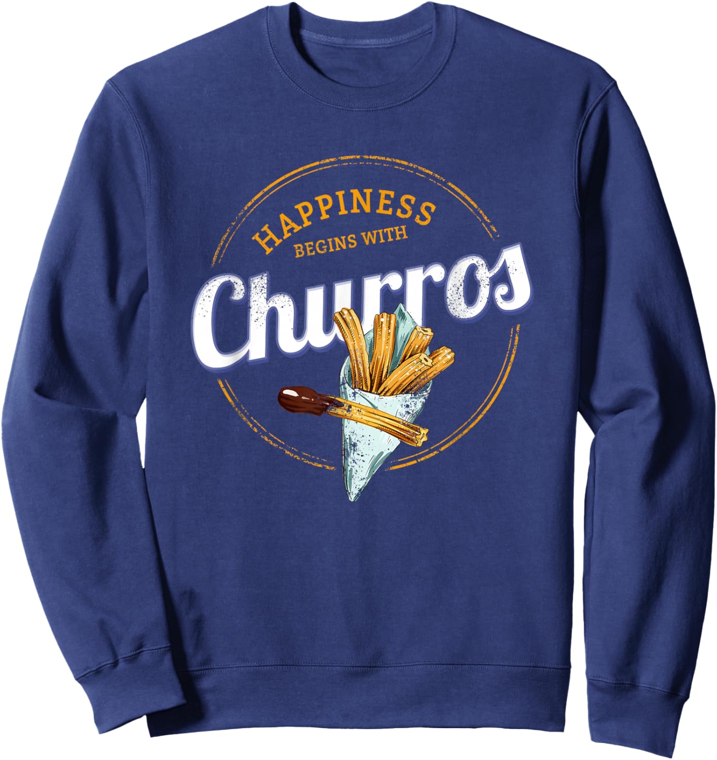 Churros Snack Vintage Dessert Retro Street Food Souvenir Sweatshirt - Sweatshirt | Navy