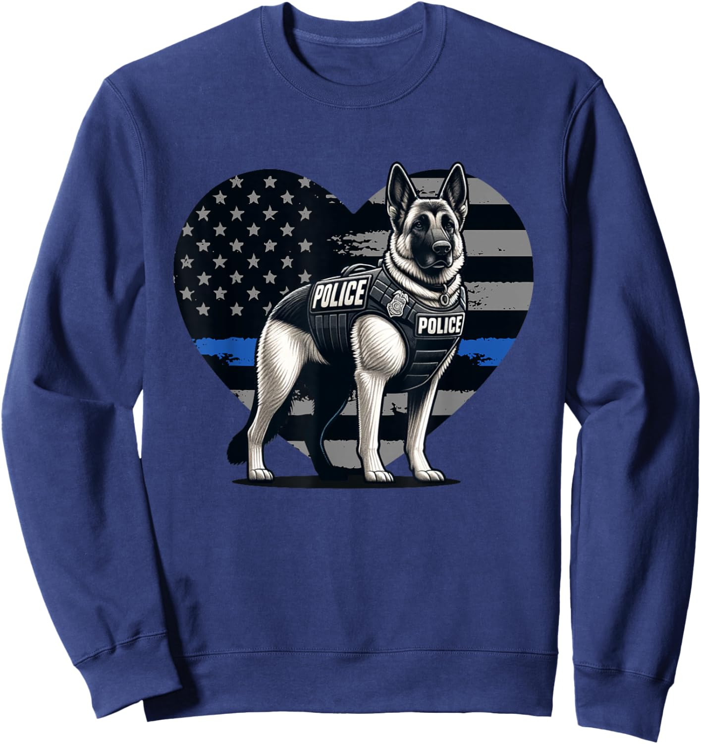 Police K9 Dog, Law Enforcement Sweatshirt - Sweatshirt | Navy