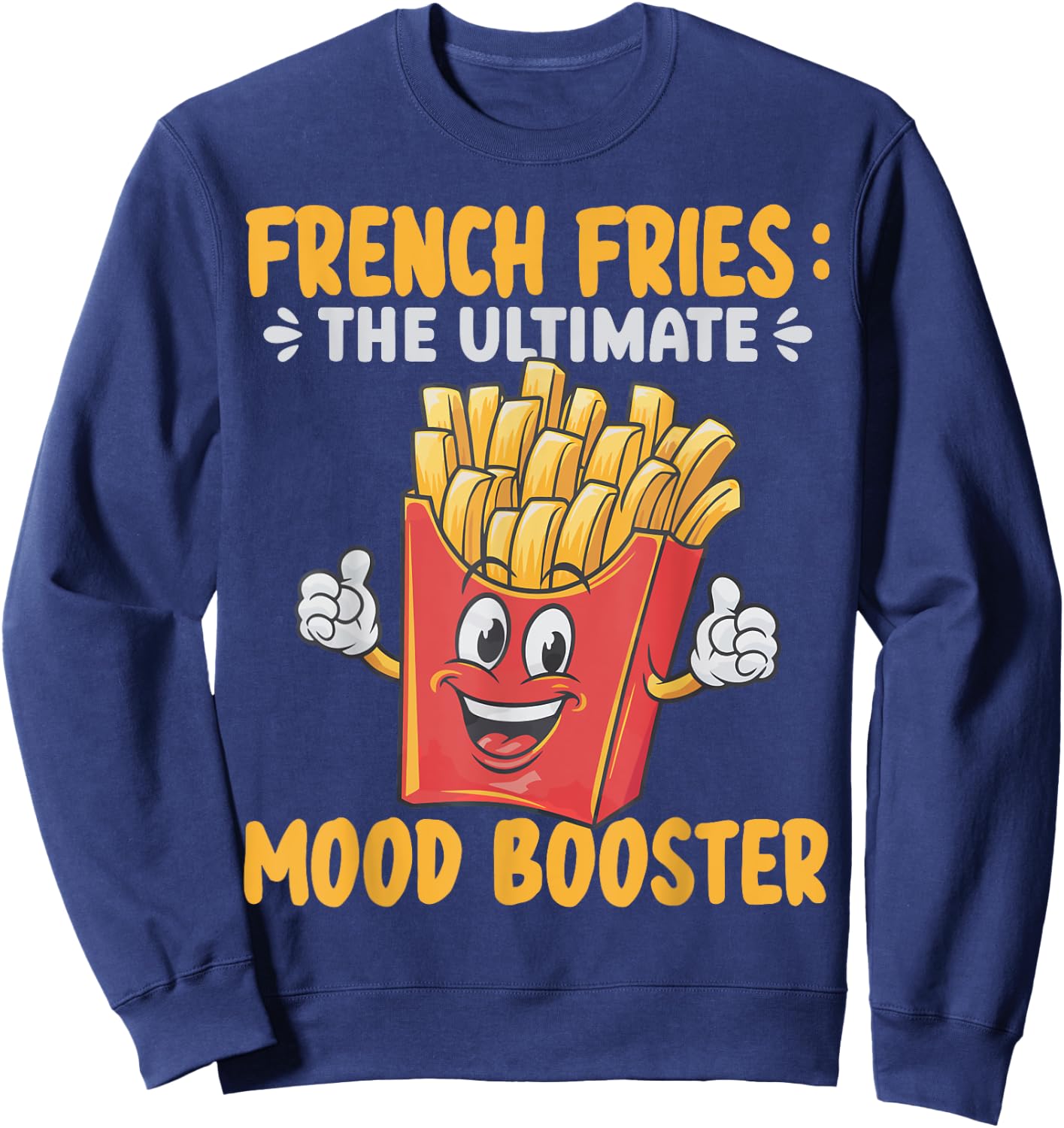 French Fries Art Women Fast Food Lover French Fry Sweatshirt - Sweatshirt | Navy