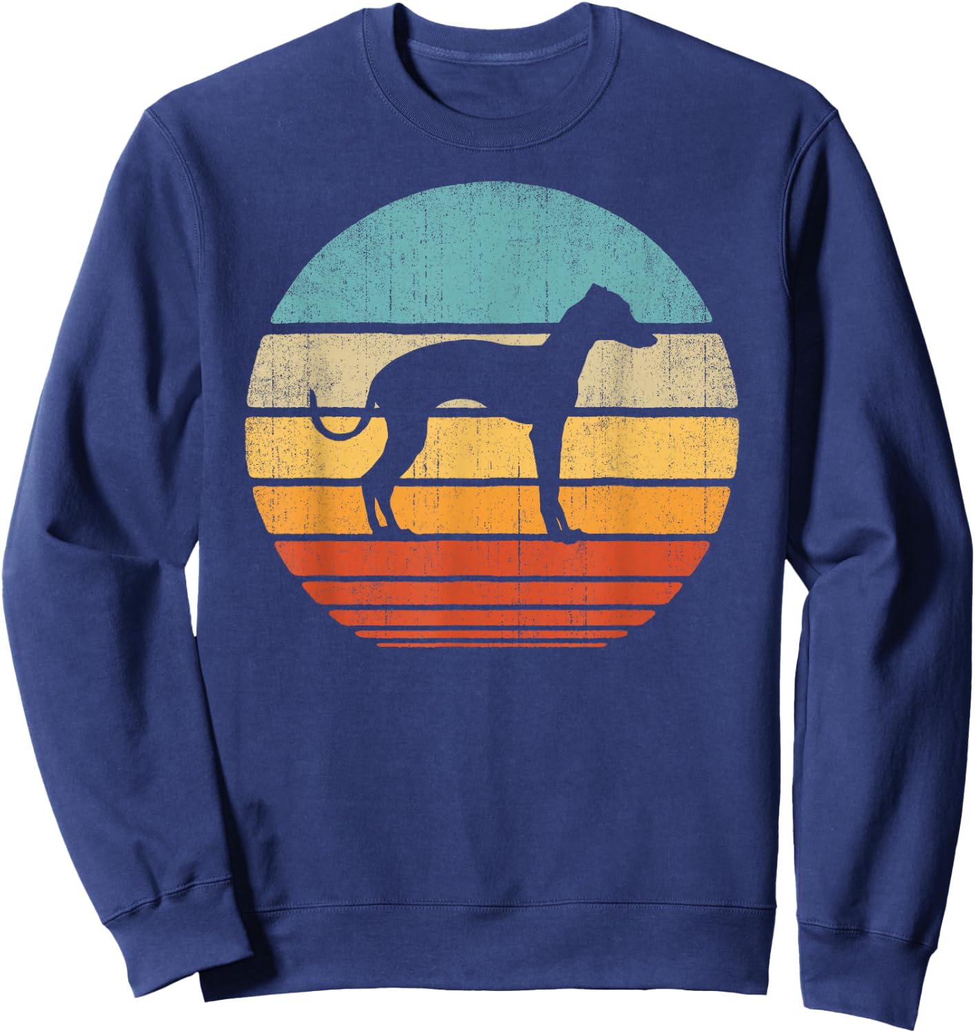Italian Greyhound Retro Vintage 60s 70s Sunset Dog Lovers Sweatshirt - Sweatshirt | Navy