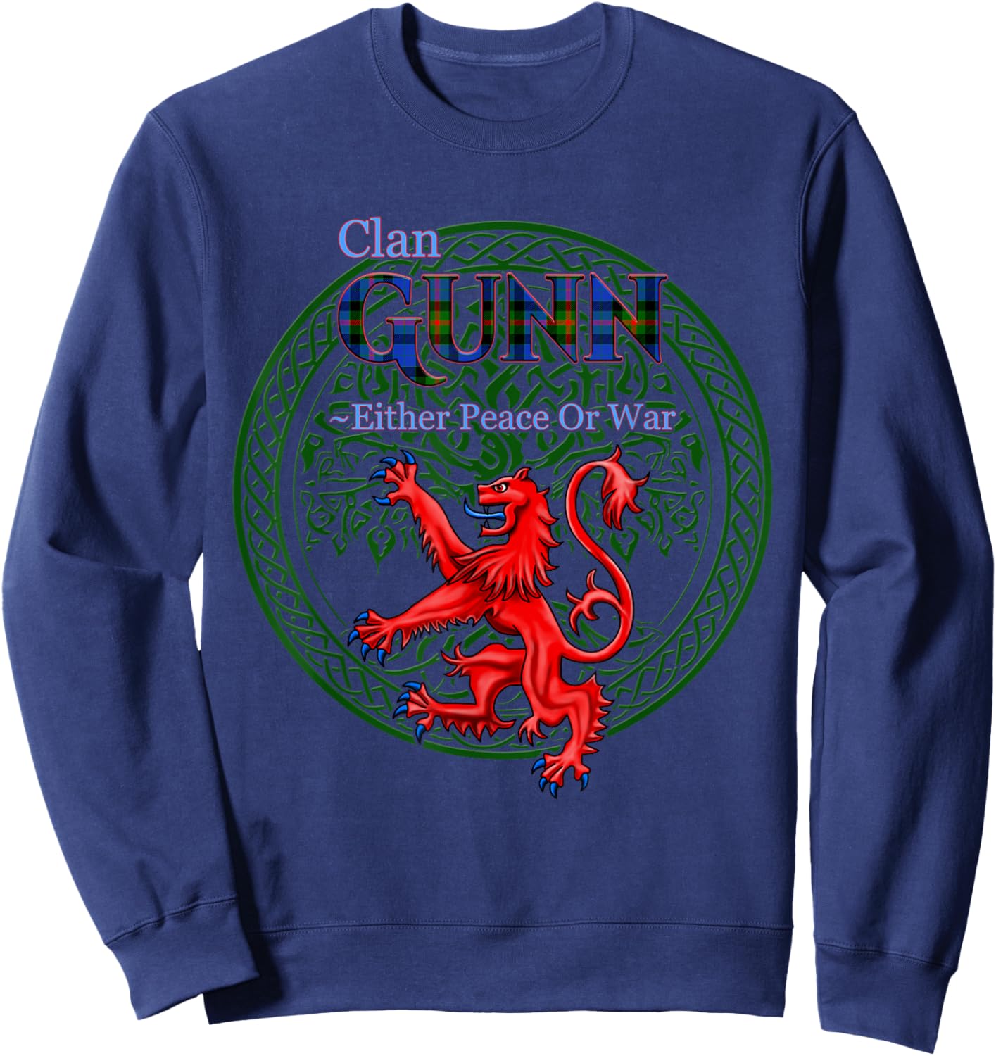 Gunn Scottish Clan Pride Family Motto Sweatshirt - Sweatshirt | Navy