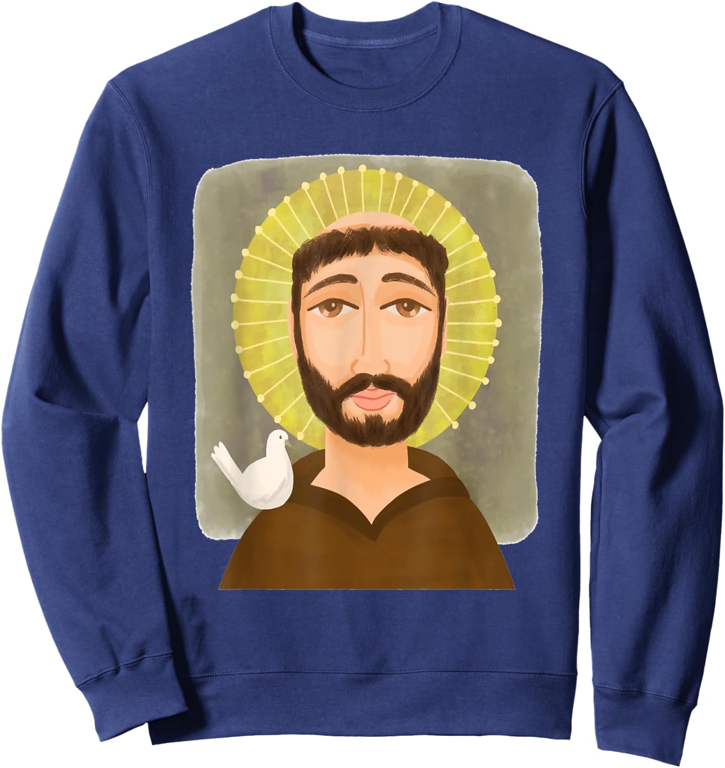 St Francis of Assisi Art Patron Saint of Animals Catholic Sweatshirt - Sweatshirt | Navy