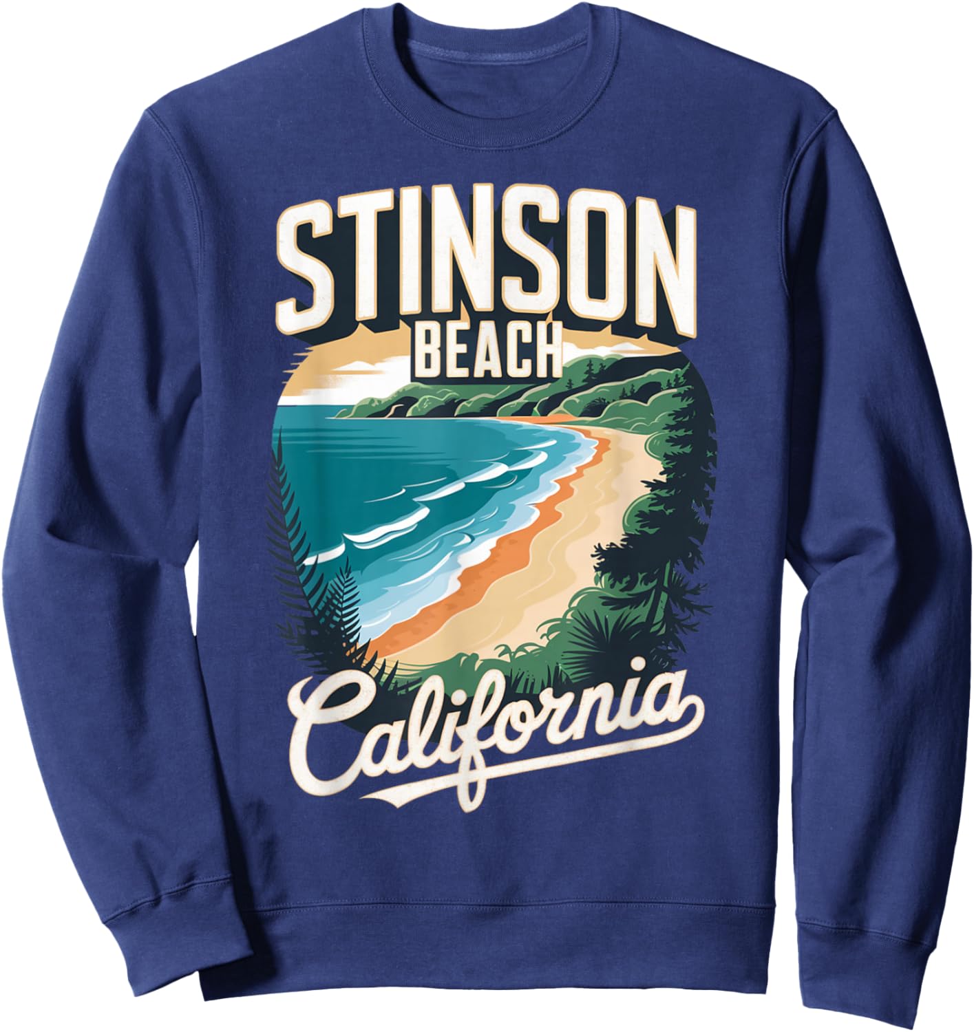 Stinson Beach California Scenic Coastline Sweatshirt - Sweatshirt | Navy