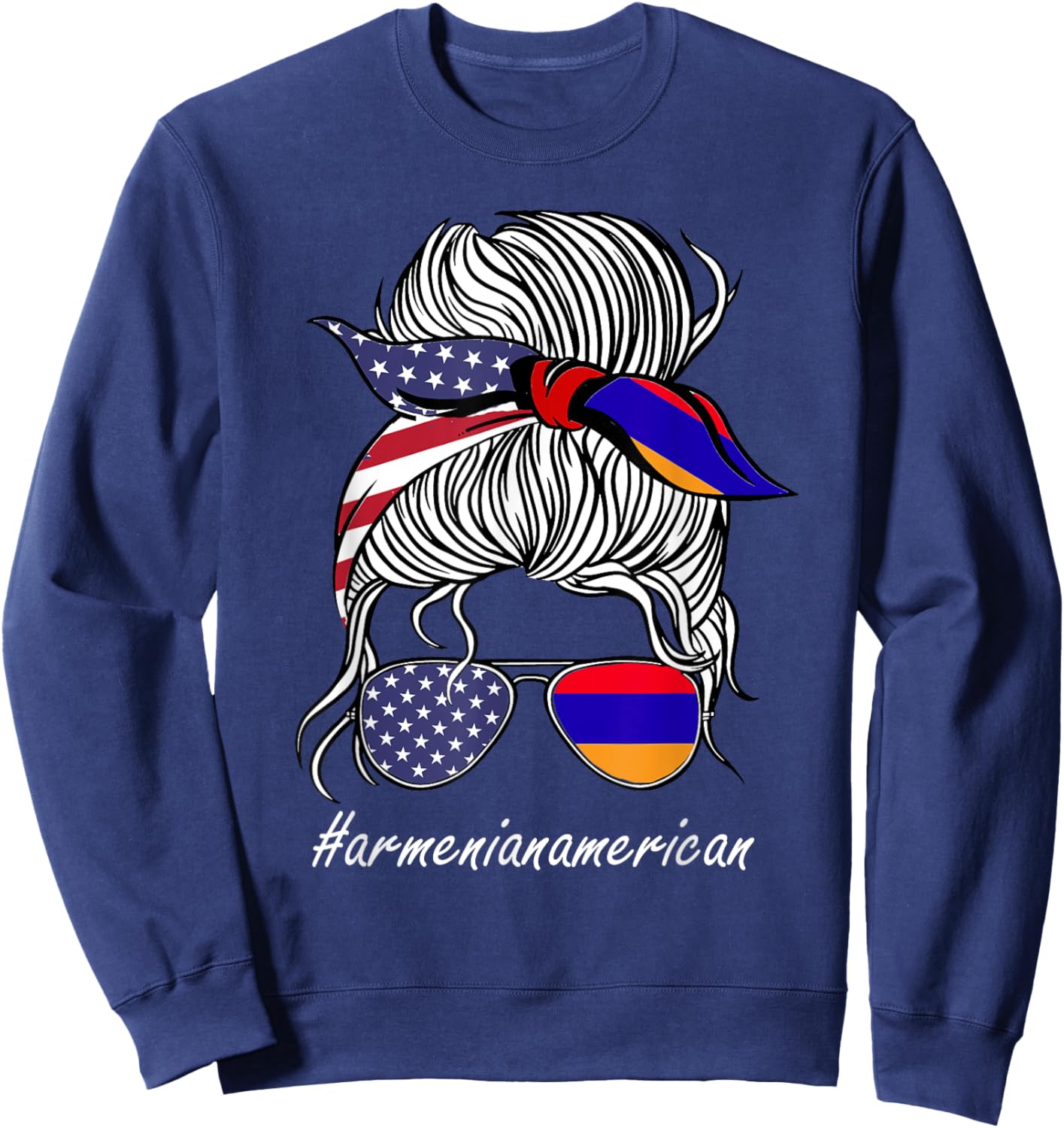 Armenia Women Heritage American Grown Girl Armenia Flag Sweatshirt - Sweatshirt | Navy