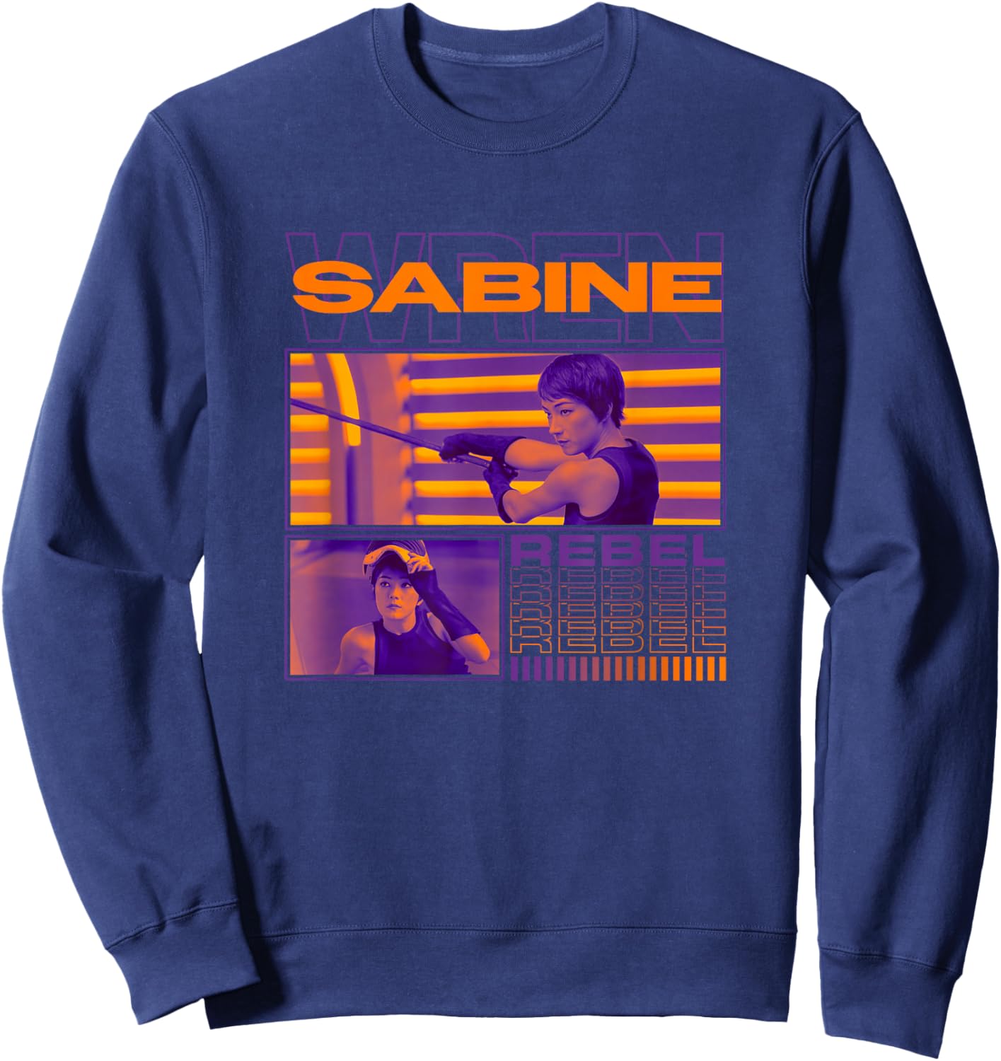Star Wars: Ahsoka Sabine Wren Retro Rebel Knight Panels Sweatshirt - Sweatshirt | Navy