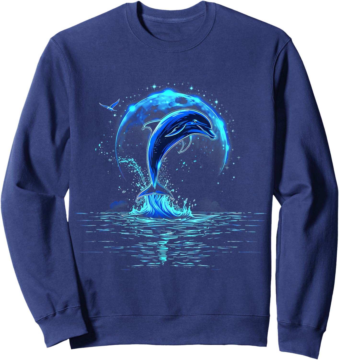 Sea Ocean Animal Lover Ocean Sea Dolphin Artwork Dolphin Sweatshirt - Sweatshirt | Navy