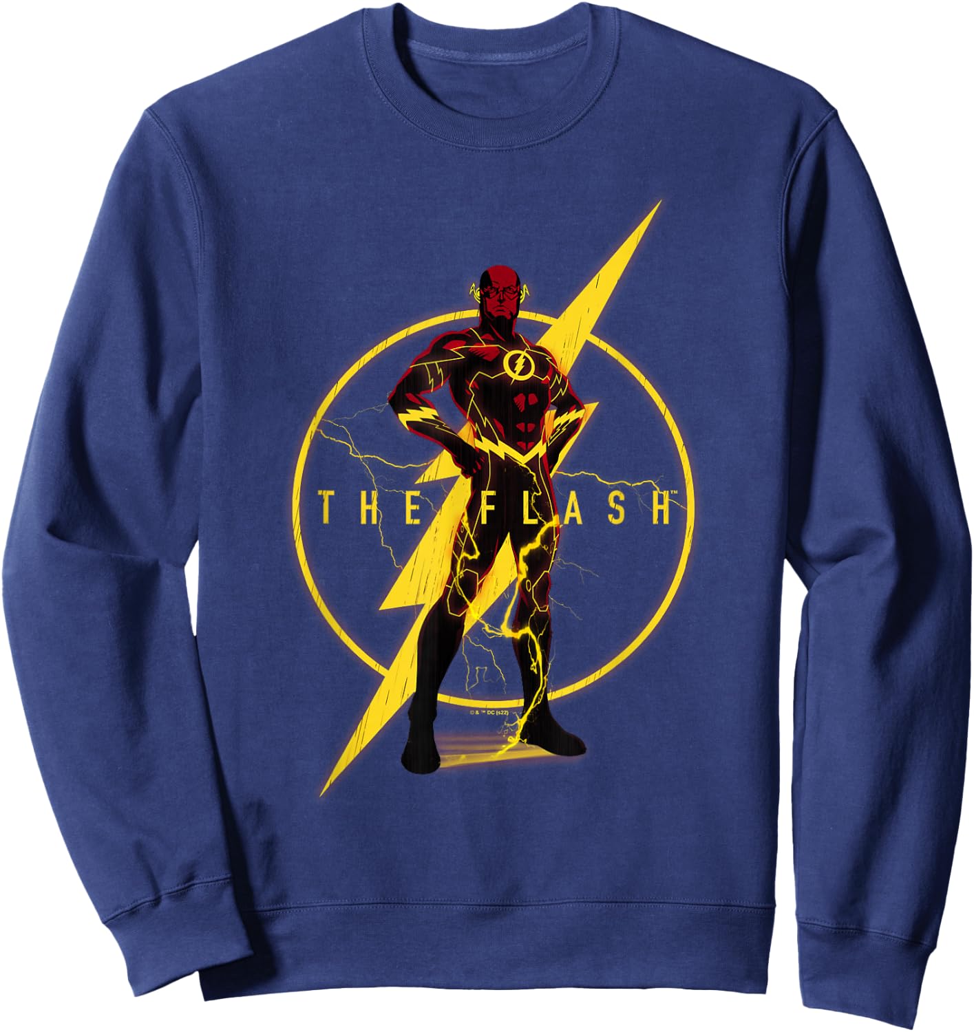 DC Comics Justice League The Flash Lightning Bolt Poster Sweatshirt - Sweatshirt | Navy