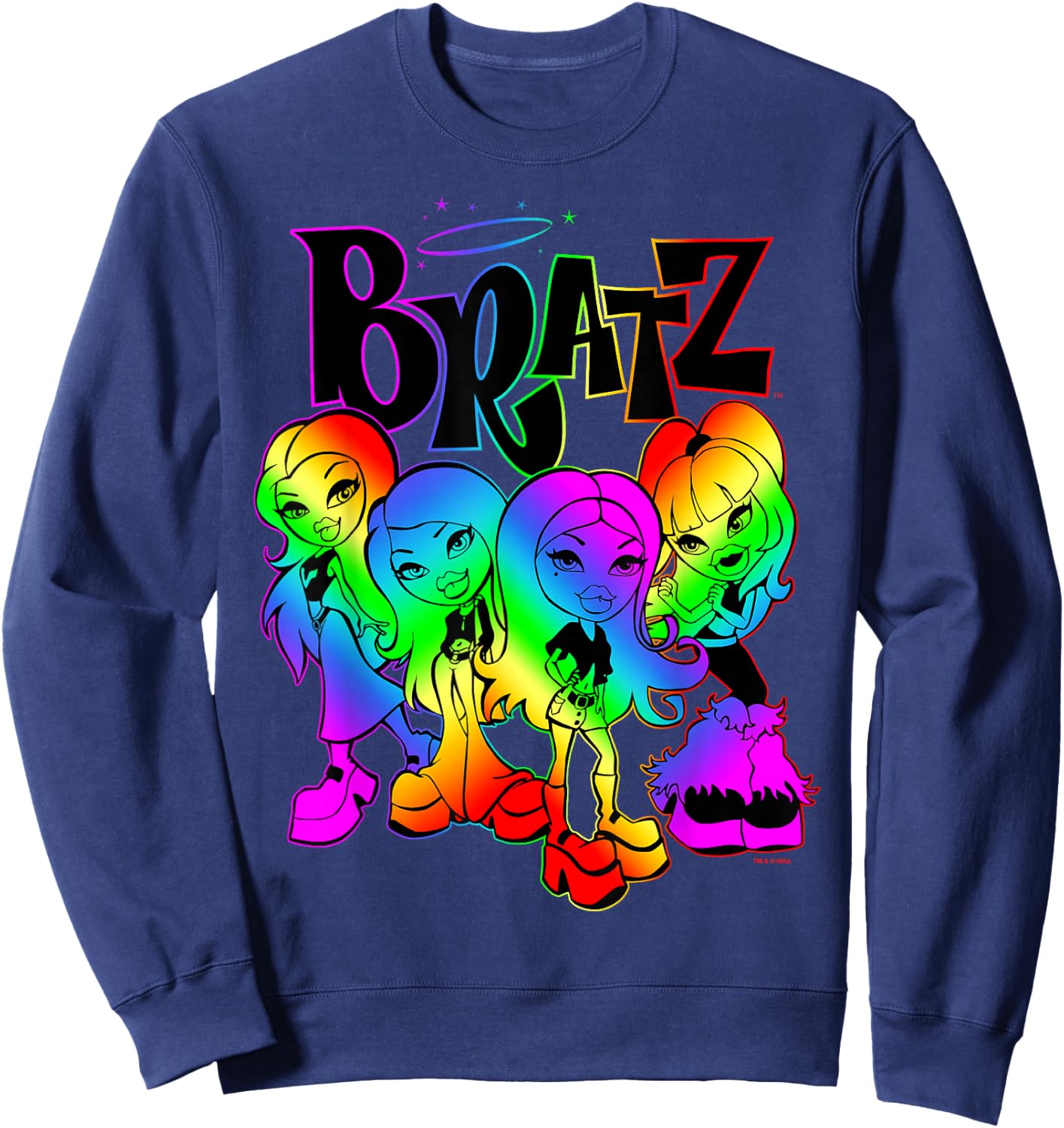 Bratz Group Shot Rainbow Gradient Sweatshirt - Sweatshirt | Navy
