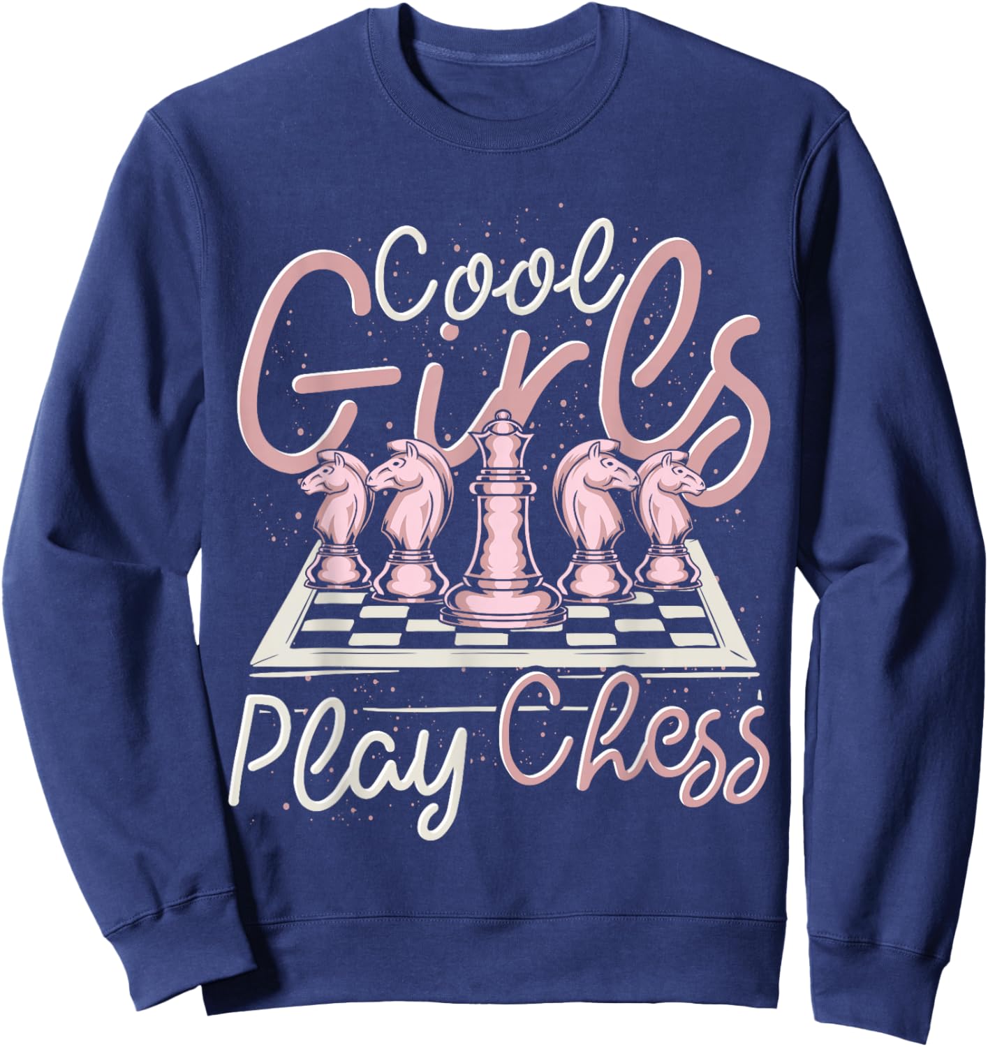Schachfiguren Coole Mädchen Schachbrett Lustiges Schach Sweatshirt - Sweatshirt | Navy