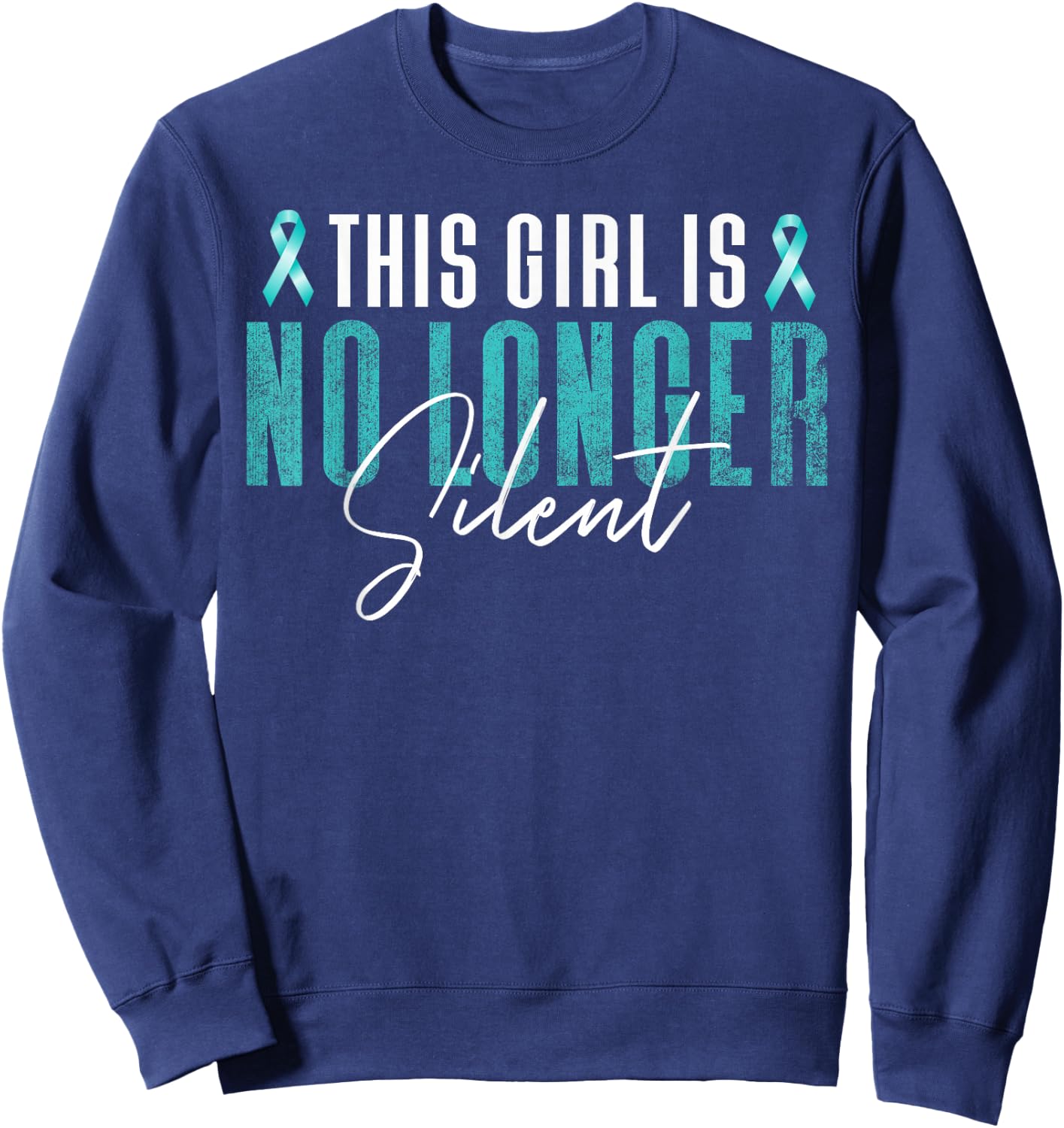 No Longer Silent Sexual Harassment Assault Awareness graphic Sweatshirt - Sweatshirt | Navy