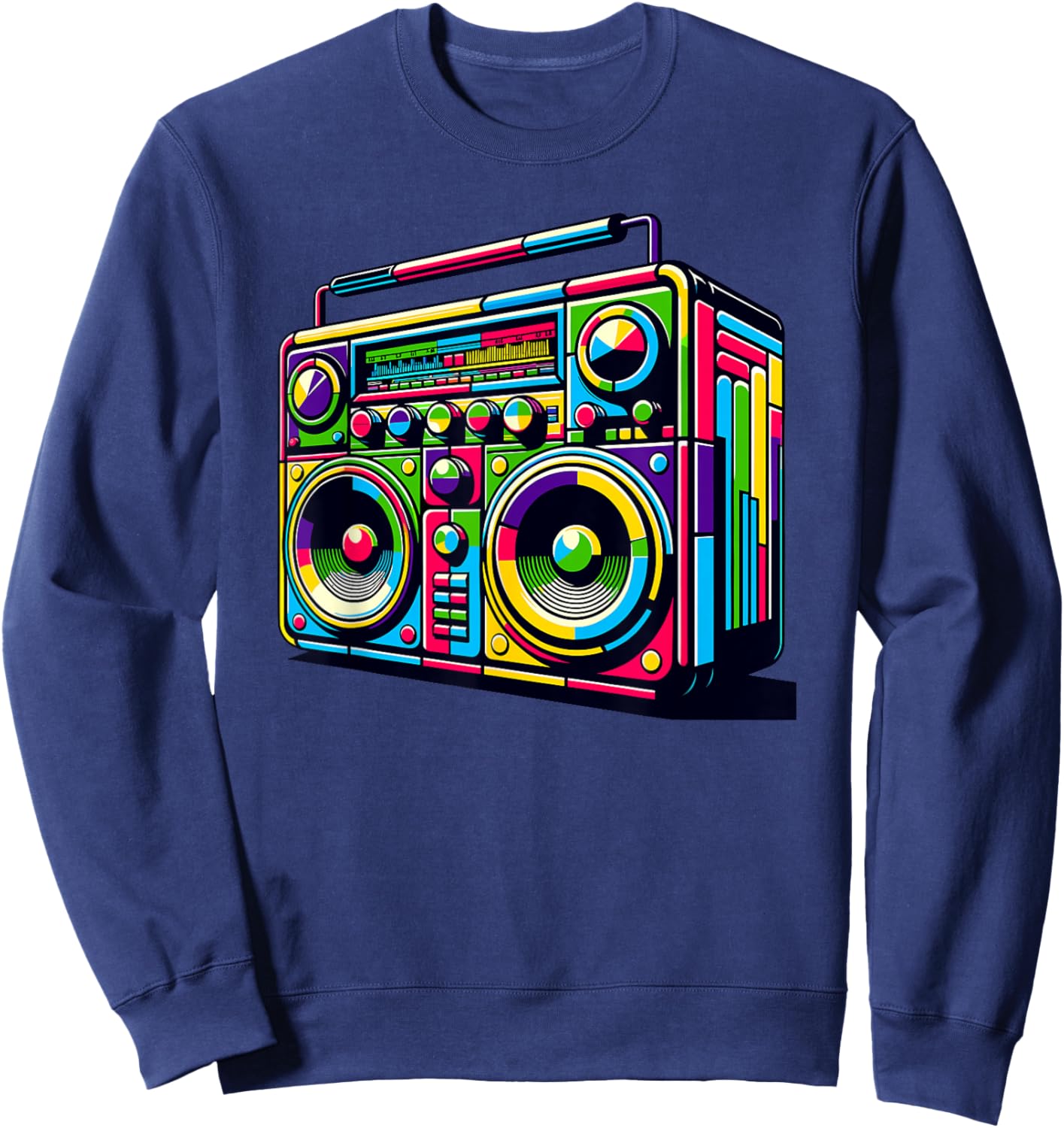Boombox Old School 80s Music Hip Hop Sweatshirt - Sweatshirt | Navy