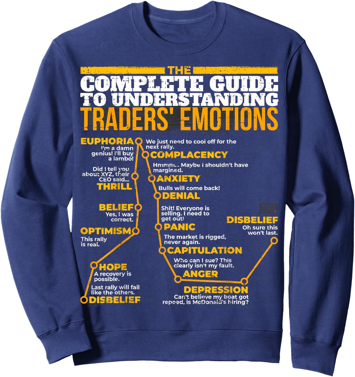 Guide Understanding Traders' Emotions Stock Market Sweatshirt - Sweatshirt | Navy