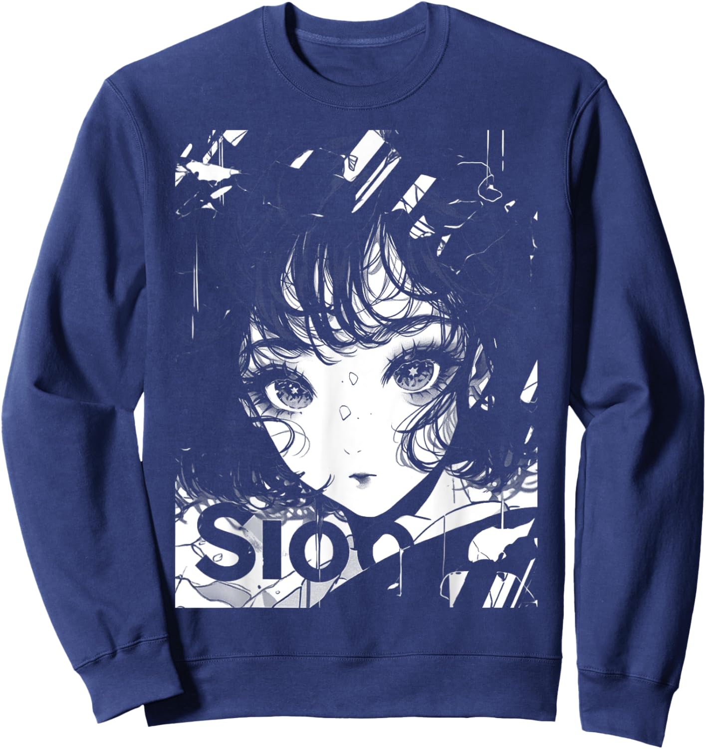 80s 90s Anime Manga Girl | Kawaii Shojo Streetwear Harajuku Sweatshirt - Sweatshirt | Navy