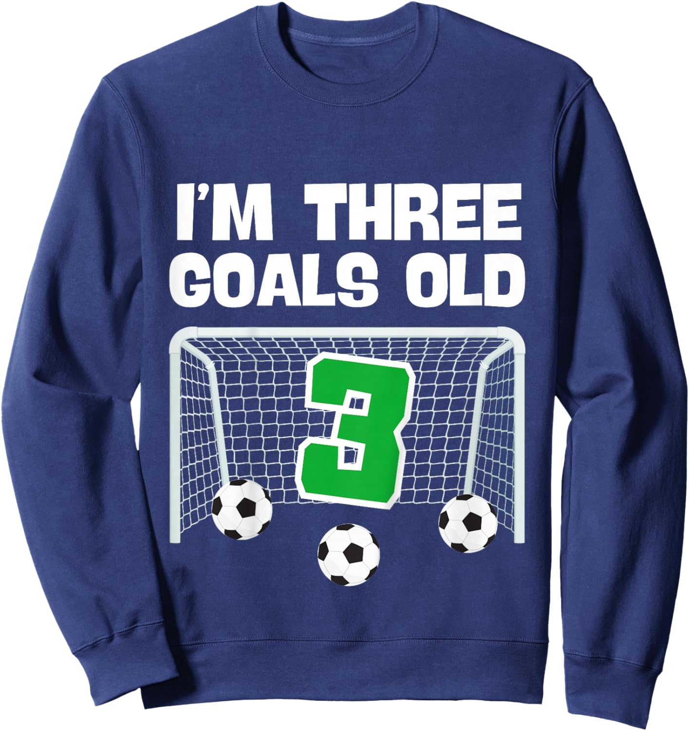 3rd Birthday Soccer Football Player Boy 3 Years Old Sweatshirt - Sweatshirt | Navy