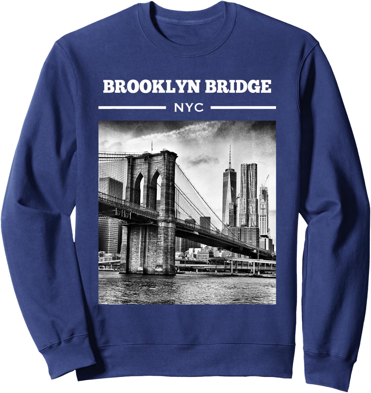 Brooklyn Bridge New York City shirt NYC Gifts Men Women Sweatshirt - Sweatshirt | Navy