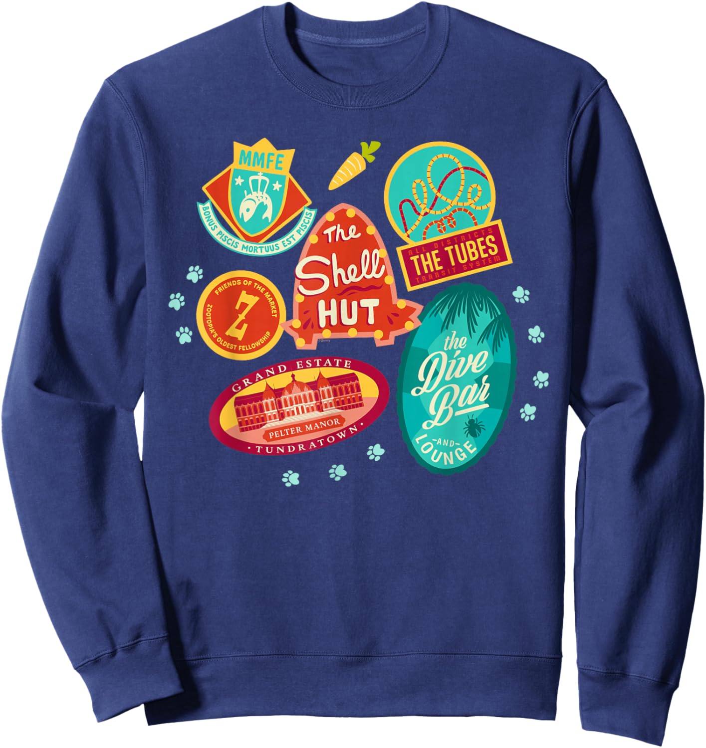 Disney Zootopia 2 Nick & Judy's City Tour Locations Sweatshirt - Sweatshirt | Navy
