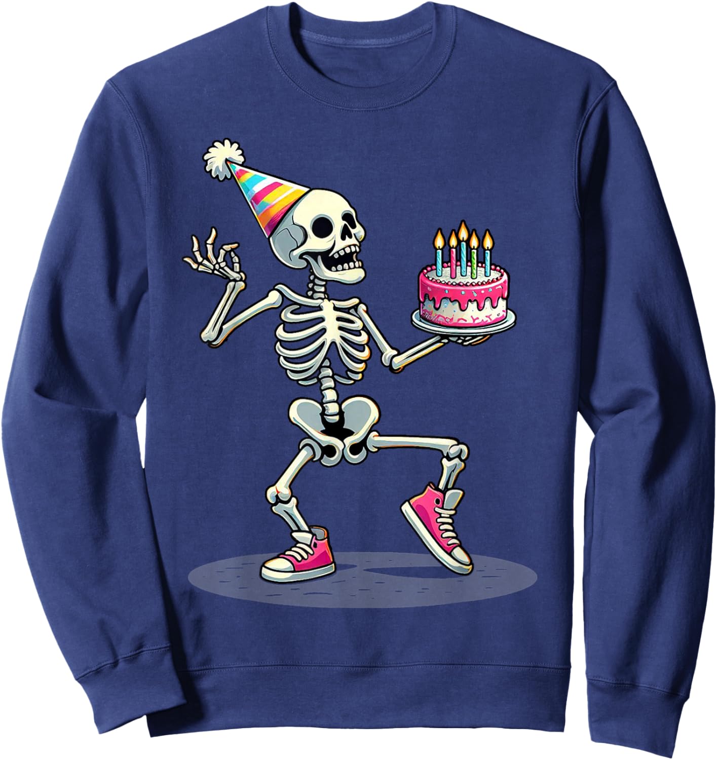 Funny Halloween Birthday Party Halloween Skeleton Birthday Sweatshirt - Sweatshirt | Navy