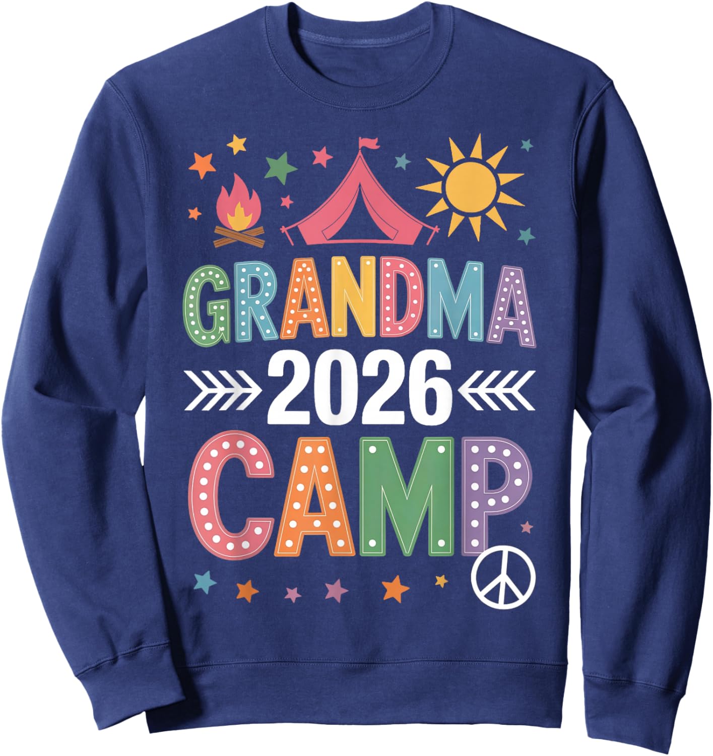 Grandma Camp 2026 Family Vacation Summer Camping Crew Kids Sweatshirt - Sweatshirt | Navy